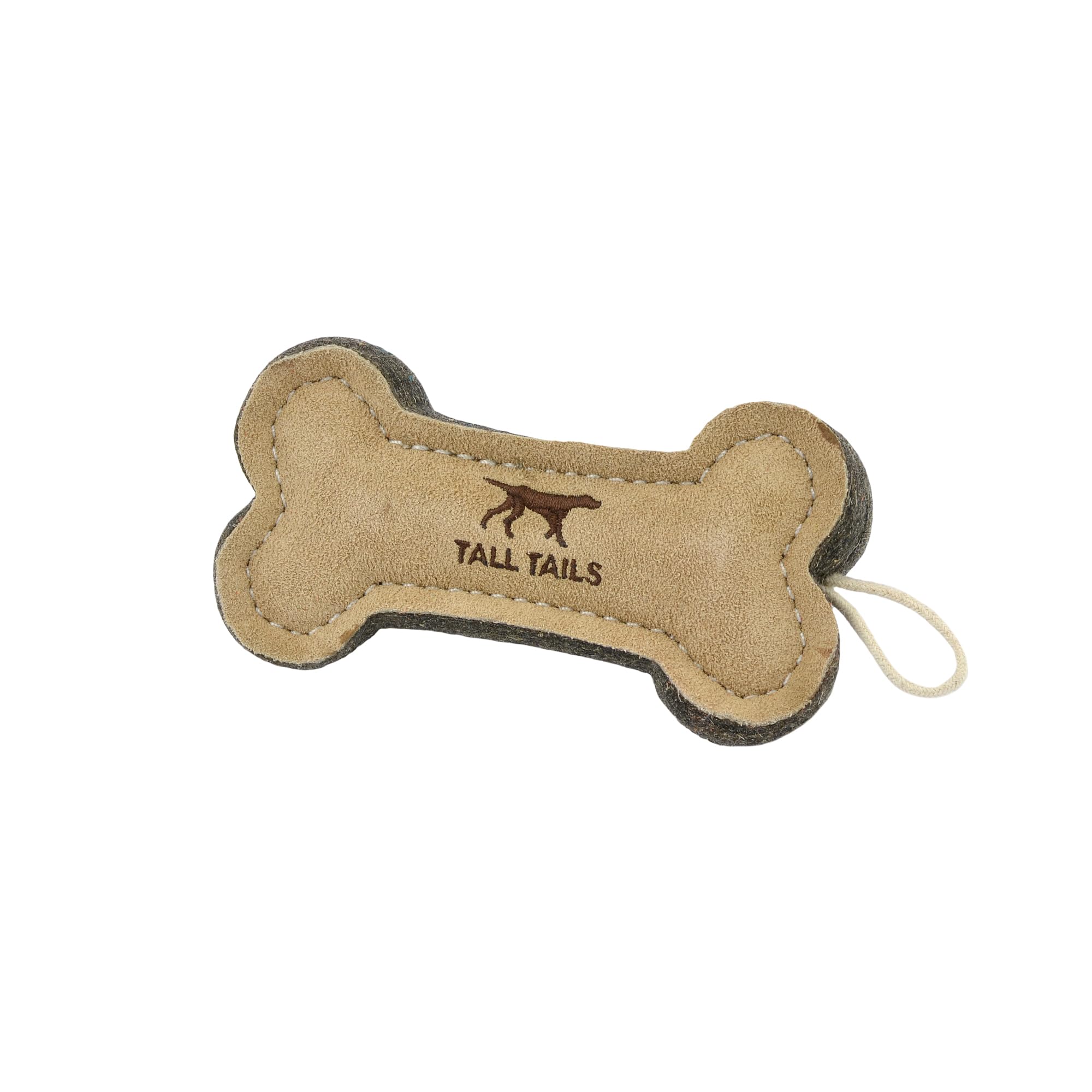 Tall Tails Dog Natural Leather Bone Fetch Toy Gift For Dogs 6 Inches