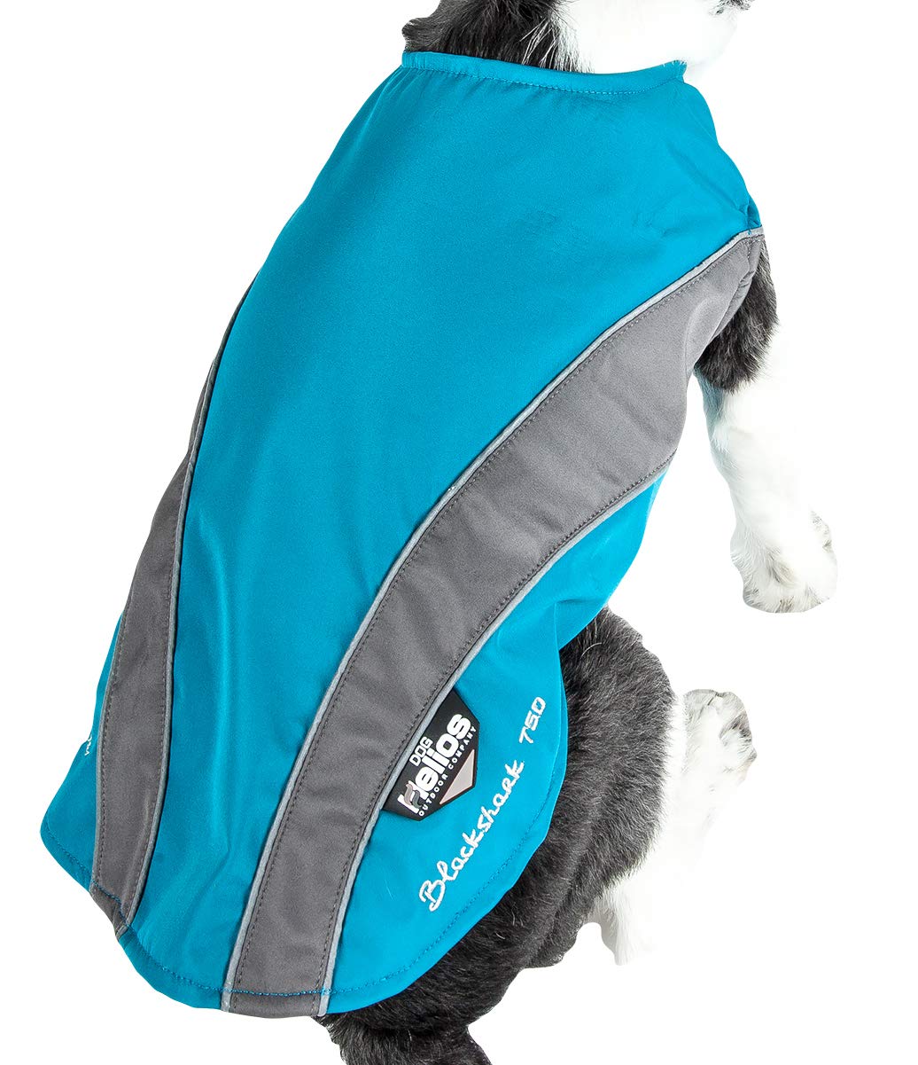 DOGHELIOS 'High Octane' Softshell Neoprene Polar Fleece Reflective Performance Pet Dog Coat Jacket w/Blackshark Technology, Medi