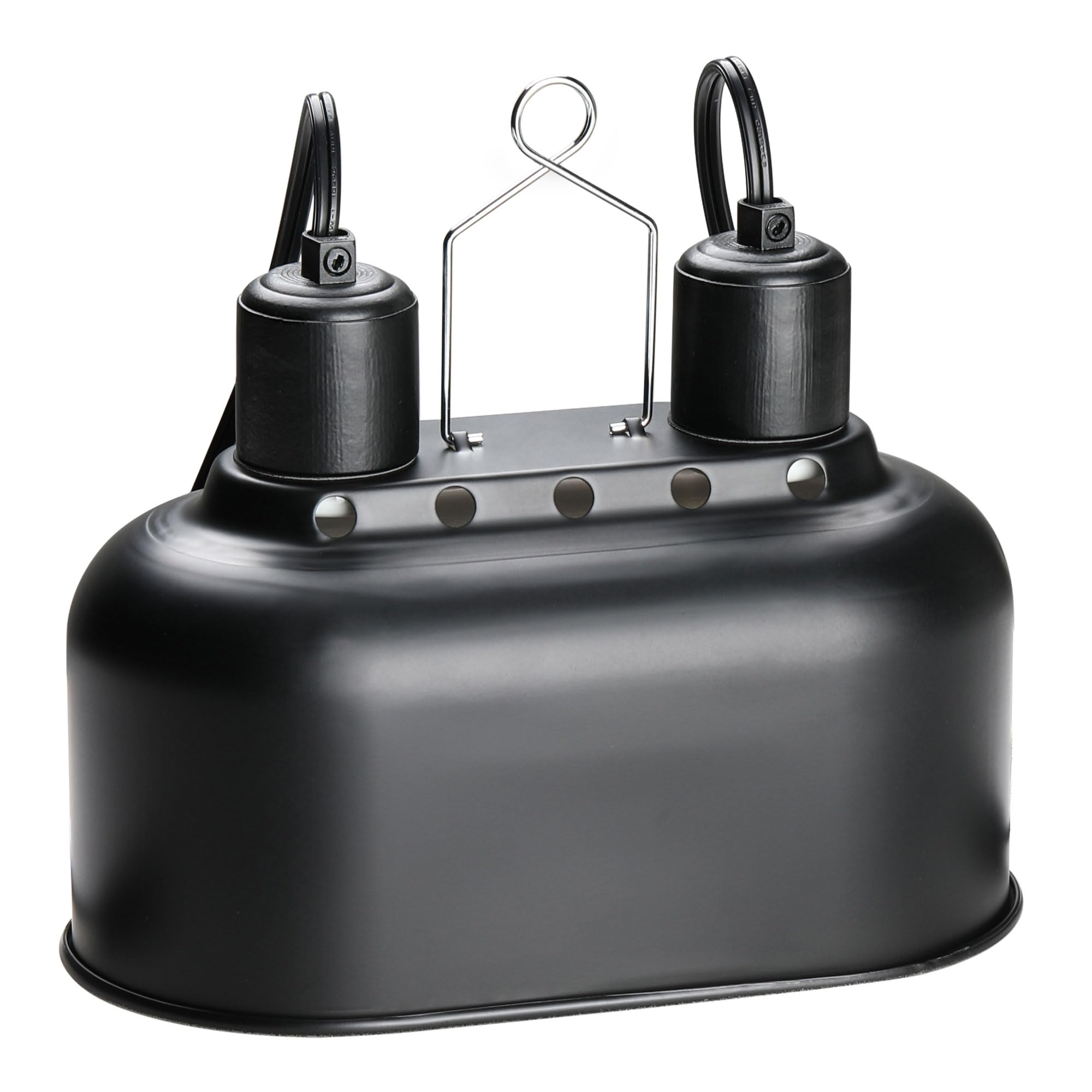 Simple Deluxe Dual Dome Reptile Light Fixture With Separate Switches, Fits Max 100W Reptile Heat Lamp/Uvb Light, For Amphibians 