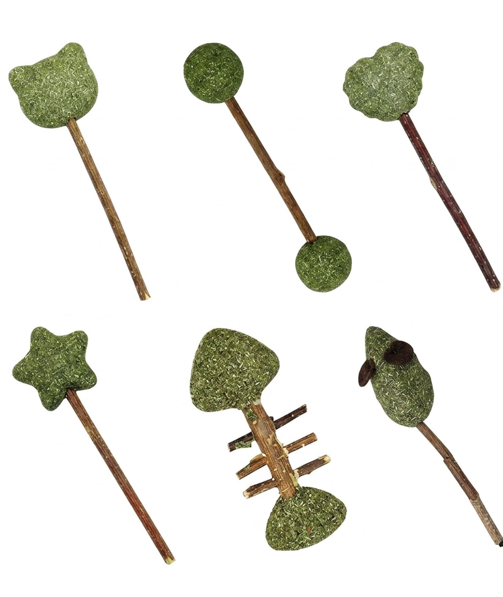 Nhcdfa 6Pcs Cat Teeth Grinding Stick And Cat Chew Toy, Promoting Indoor CatS Dental Health And Active Play, Durable Chewing Sti