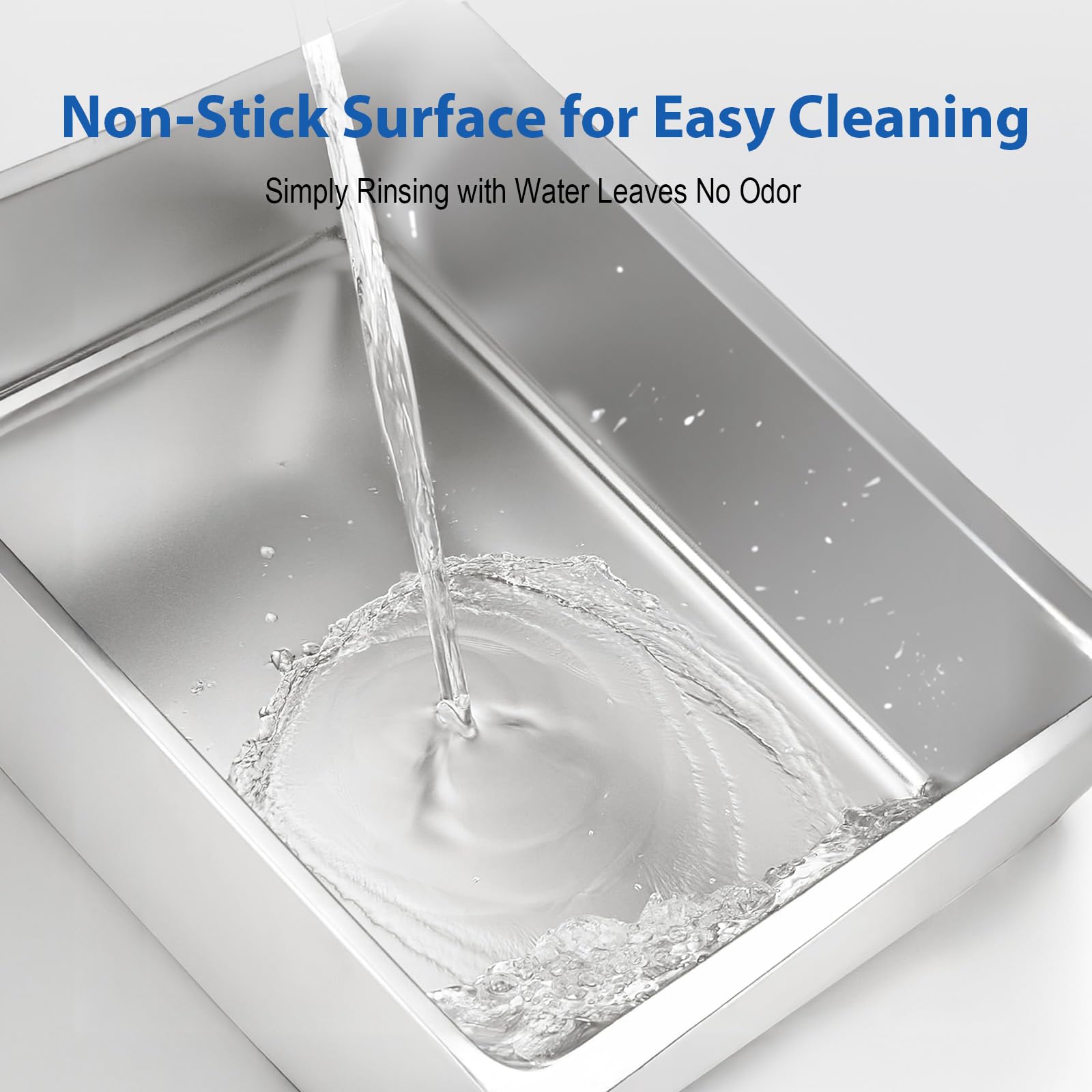 Furkid Stainless Steel Cat Litter Box With Lid, Xl Extra Large Litter Box For Big Cats, High Sided Kitty Metal Pan With Pedal Fi