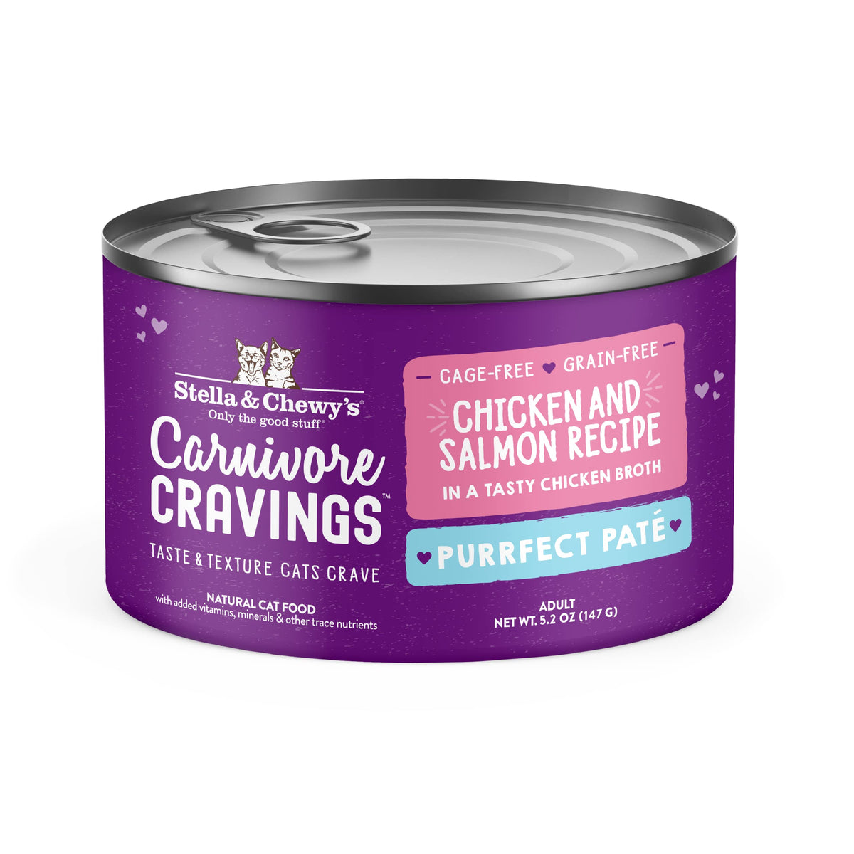 Stella & Chewy’S Carnivore Cravings Purrfect Pate Cans - Grain Free, Protein Rich Wet Cat Food - Chicken & Salmon Recipe - (5.2 Ounce Cans, Case Of 24)