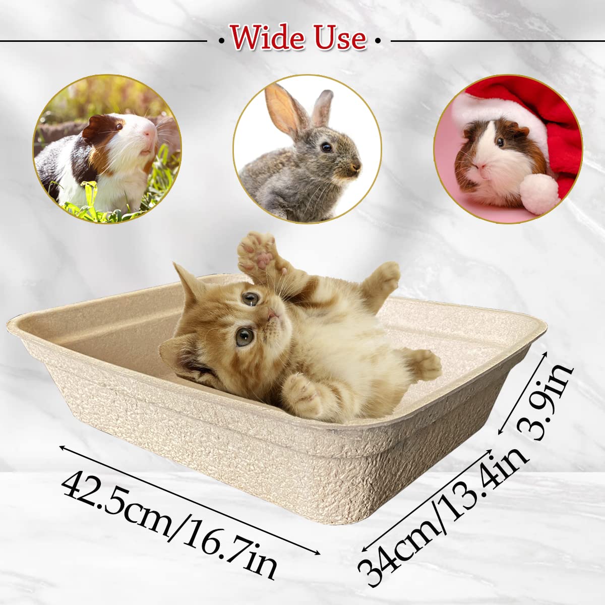 15 Pack Disposable Litter Boxes For Cats Paper Litter Tray Travel Toilet Cat Litter Box For Indoor Outdoor For Cat, Hamster, Gui