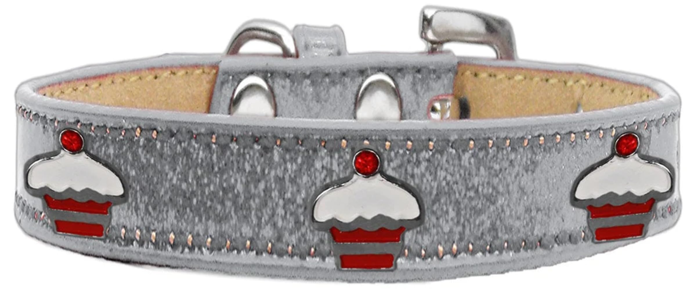 Christmas Dog, Puppy & Pet Widget Ice Cream Collar, Red Cupcake Red 16
