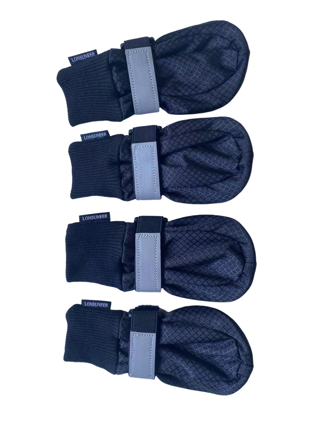 LONSUNEER Paw Protector Dog Boots Soft Sole Nonslip and Reflective Set of 4 Color Black Size Small