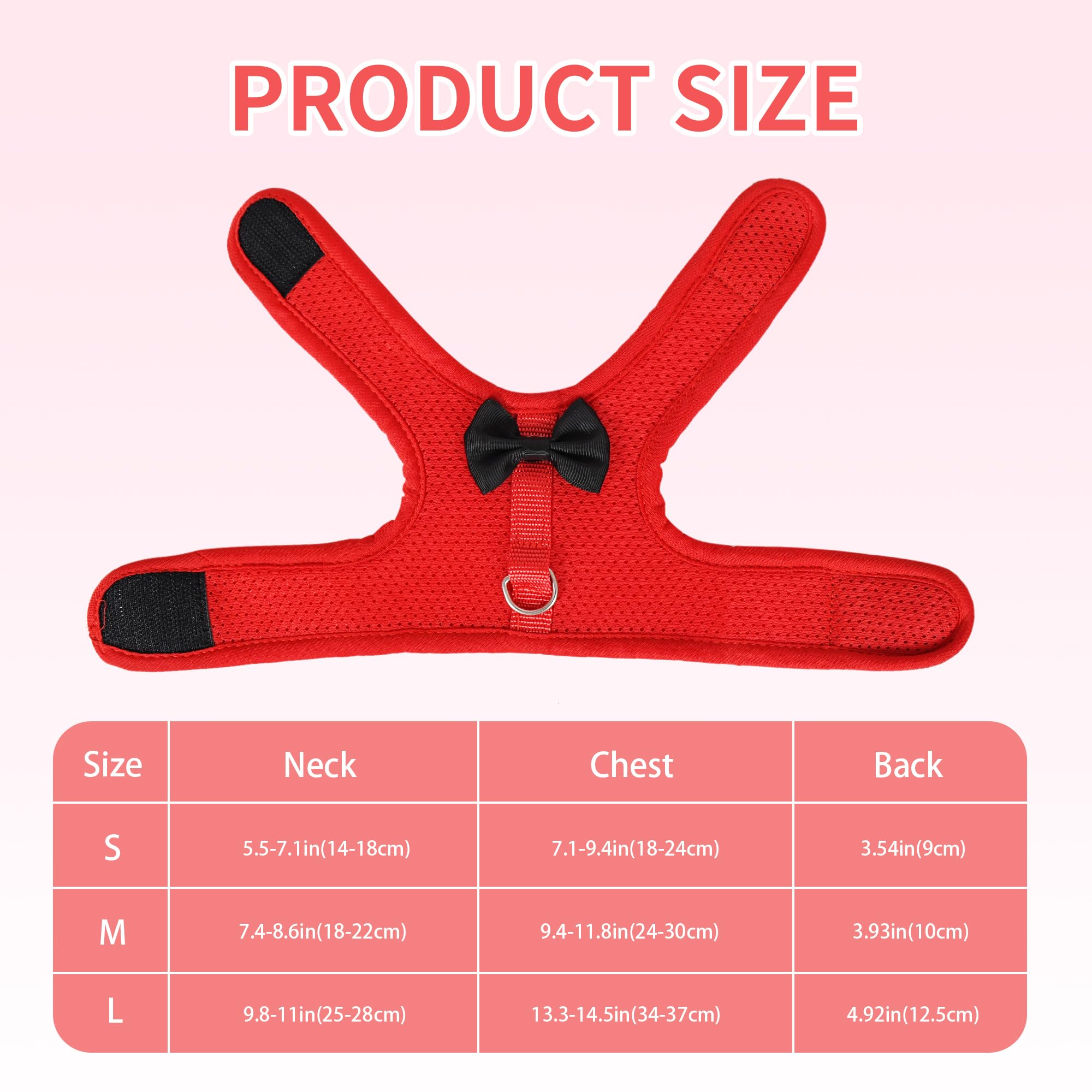 AIITLE Rabbit Harness and Leash Set with Cute Bow, Xmas Soft Breathable Mesh Vest Harness for Rabbits Kitten Ferret Puppy Small