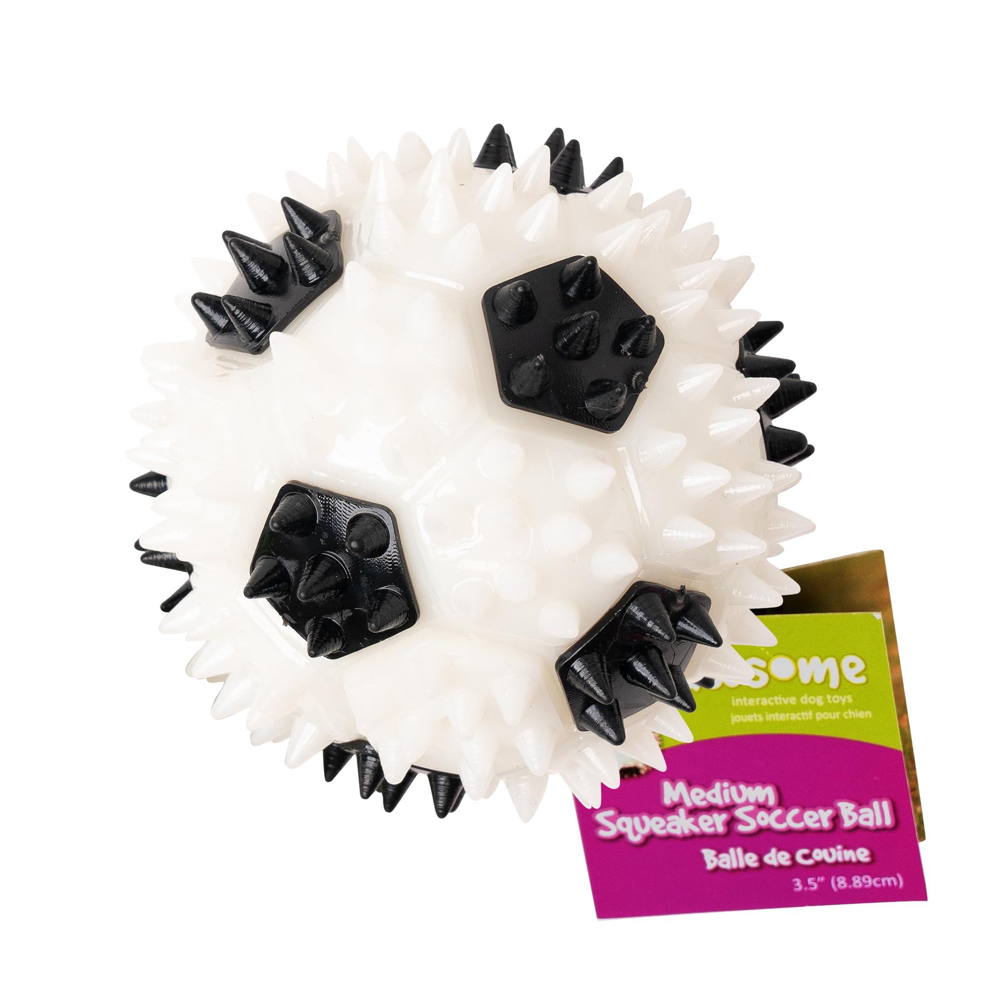 Gnawsome 3.5    Squeaker Soccer Ball Dog Toy - Medium, Promotes Dental and Gum Health for Your Pet, Colors Will Vary, All Breed 