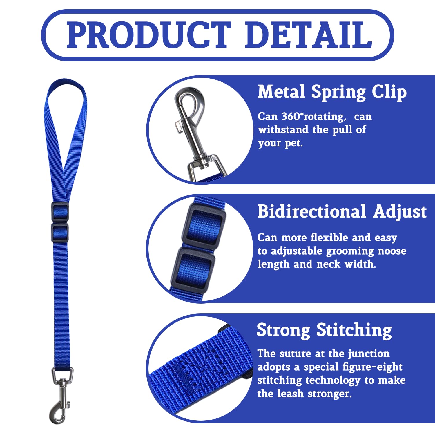 Pet Dog Grooming Loops,2 Pack Adjustable Nylon Restraint Noose Loop, Dog Grooming Arm Accessories Fixed Dog Bathing Safety Tethe