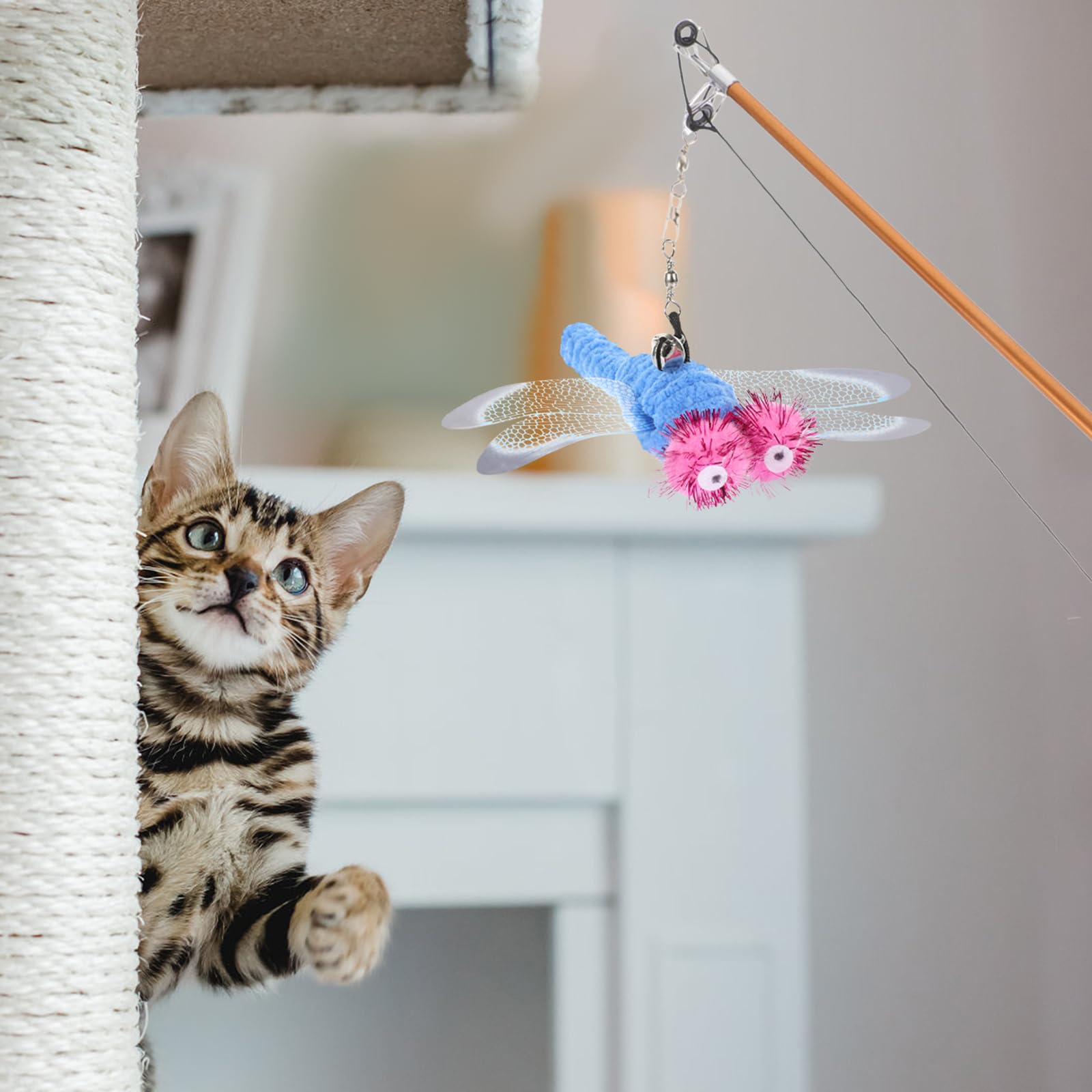 Ueetek 5 Pcs Replacement Dragonfly For Interactive Cat And Kitten Toy Wands