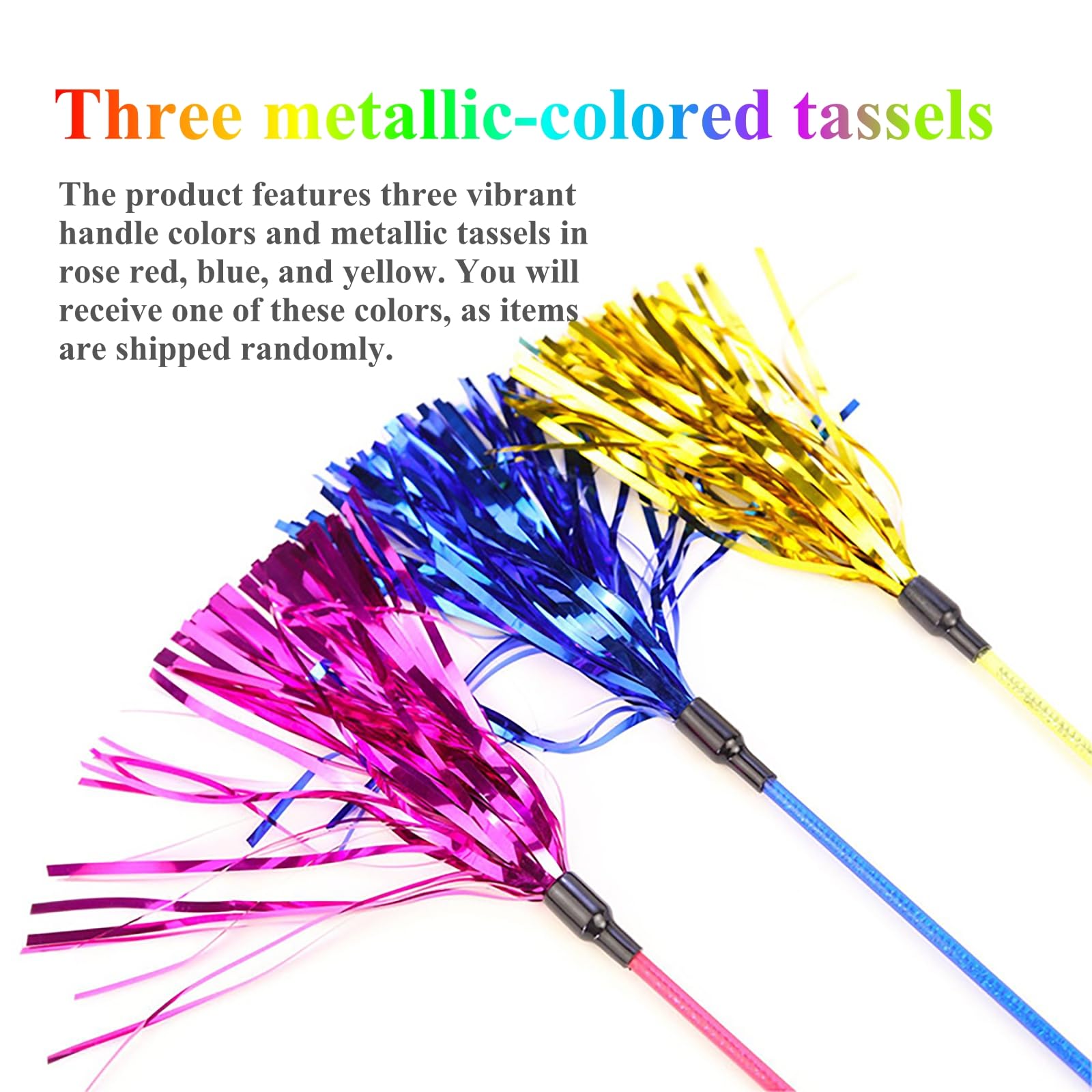 Aduck Cat Toys Interactive Teaser Wand Toy With Tassels Worms Catcher For Cats Kitten, Random Color (1Pc)