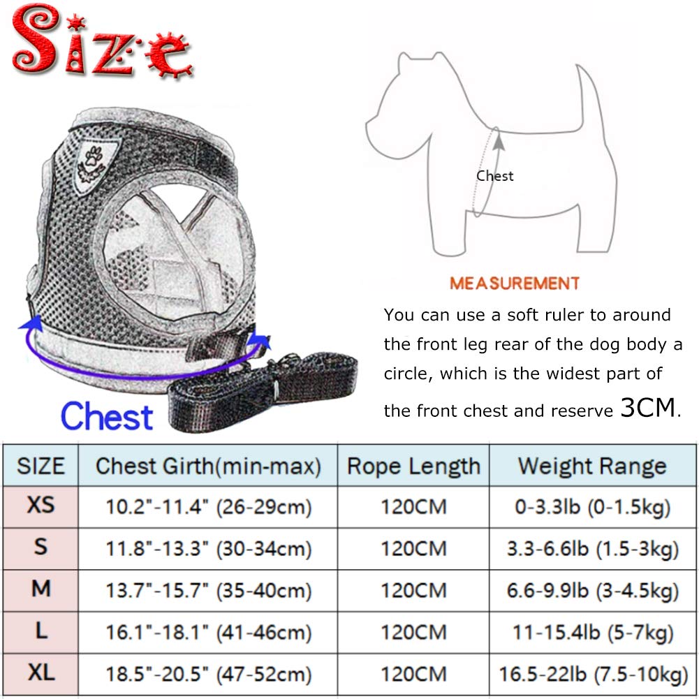 FEimaX Dog Harness and Leash Set for Walking, Soft Mesh Adjustable Easy Control Lightweight Cat Vest Harnesses with Reflective Strips, Escape Proof Small Dogs Cats Vests (Black, Medium) -Like New