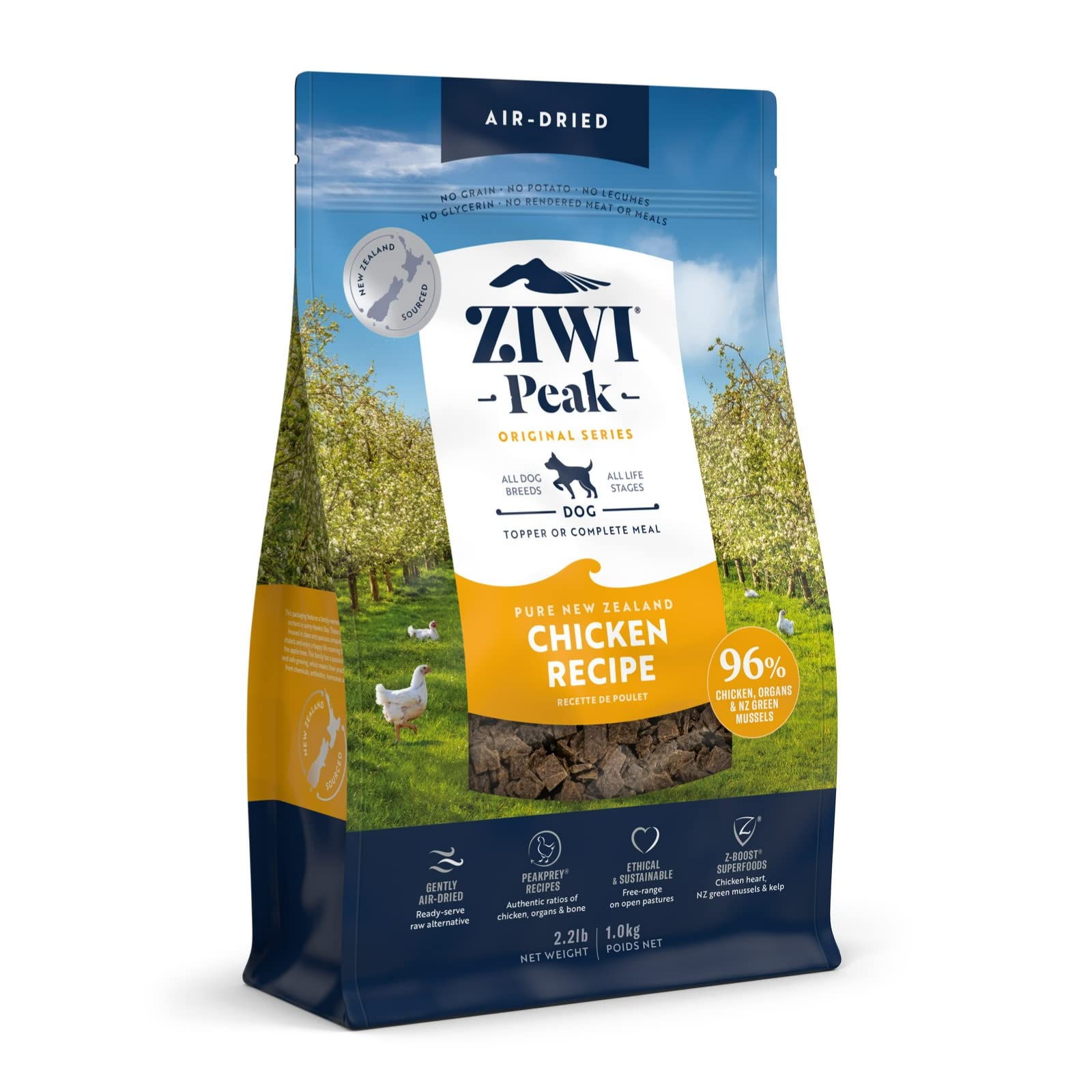 ZIWI Peak Air-Dried Dog Food - Chicken - All Natural, High Protein, Grain Free, Limited Ingredient w/ Superfoods (35.2oz)