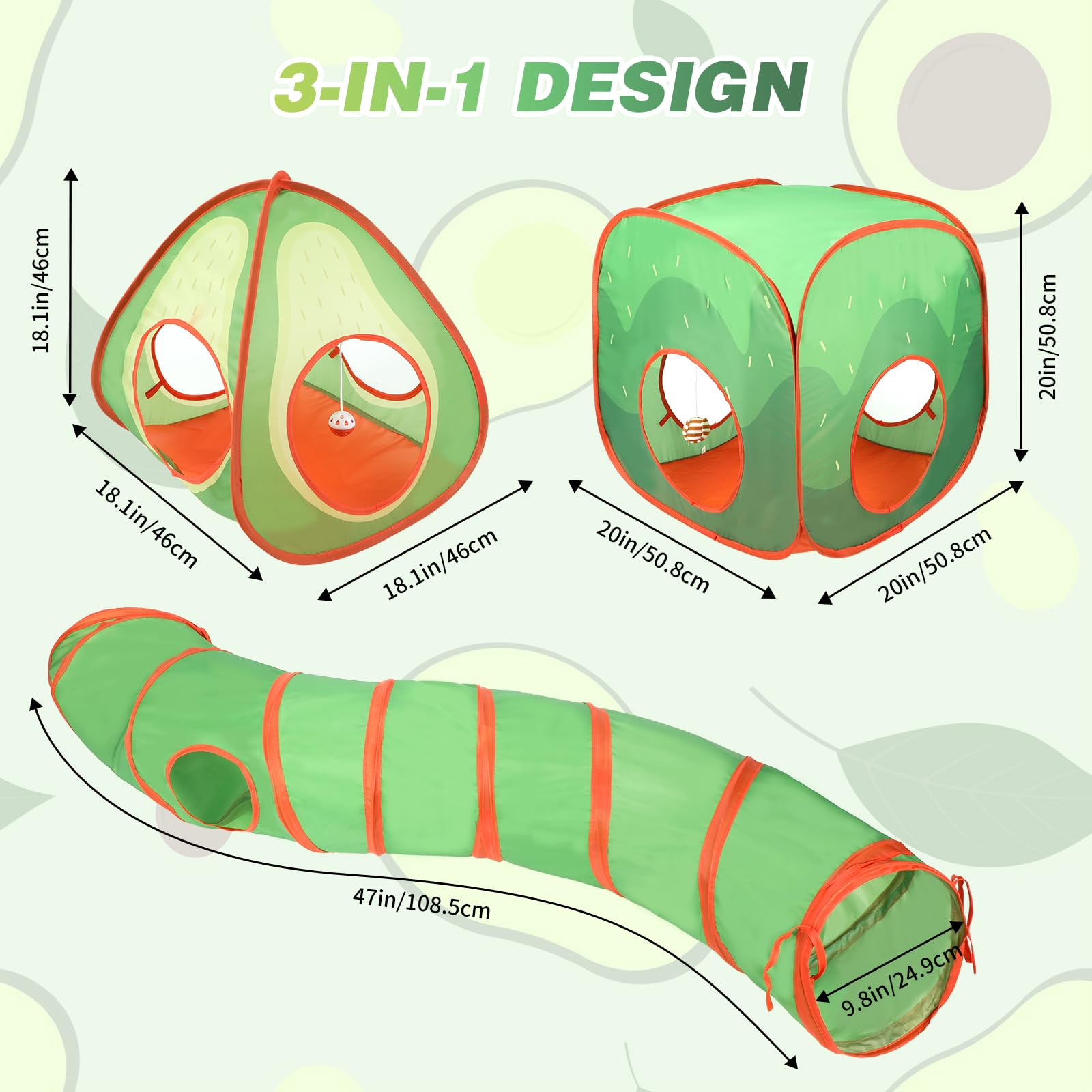 Rypet Cat Tunnels For Indoor Cats With Cube Tent, Interactive Collapsible Cat Tube And Foldable Cubes Playground For Hiding Hunt