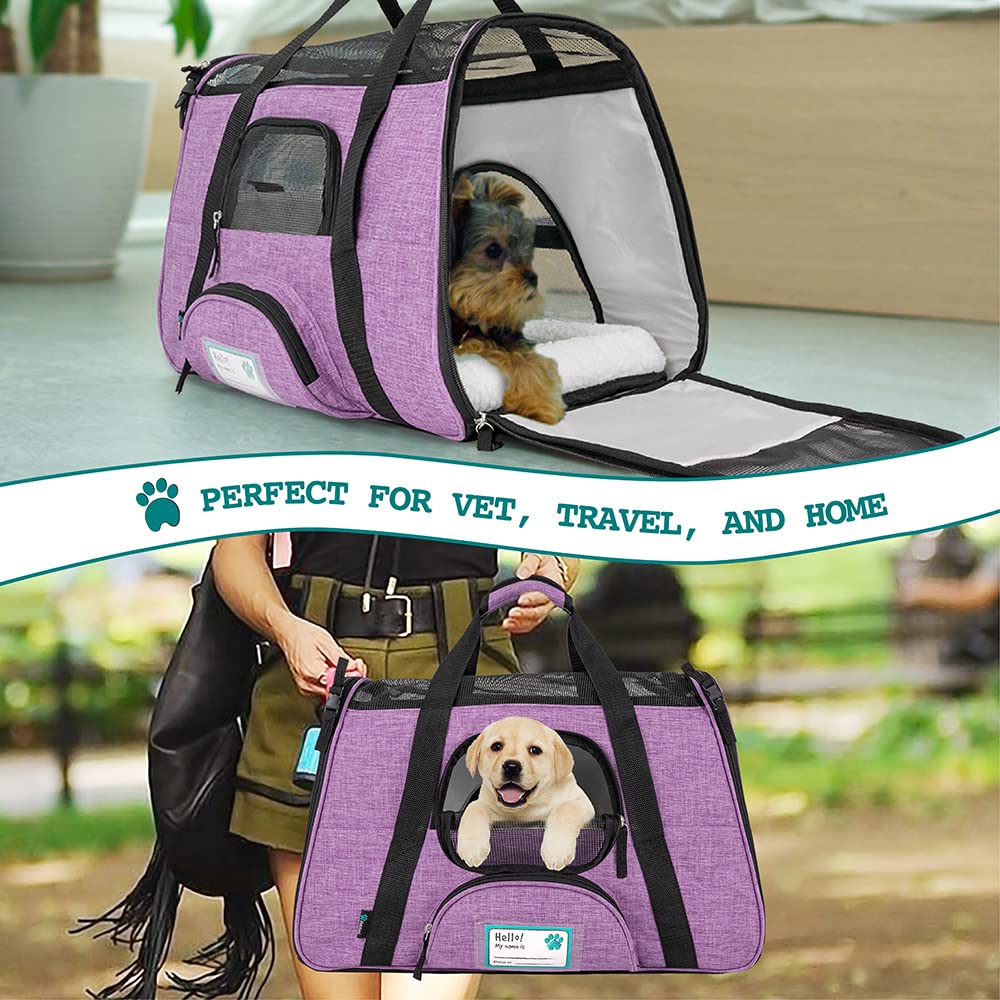 Petami Airline Approved Pet Carrier For Cat, Soft Sided Dog Carrier For Small Dog, Cat Travel Supplies Accessories For Indoor Ca