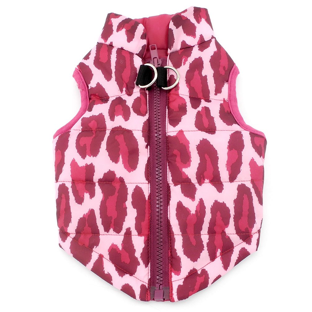 Smalllee_Lucky_Store New Various Pet Cat Dog Soft Padded Vest Harness Small Dog Clothes Hot Pink Leopard Xs, Model:Bfl049-Hotpin