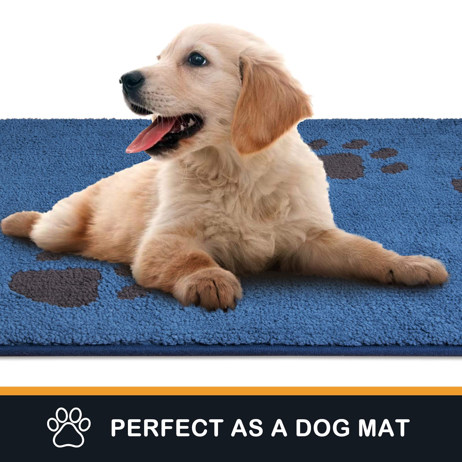 PURRUGS Dirt Trapper Door Mat 32  x 70 , Non-Skid/Slip Machine Washable Microfiber Entrance Rug, Shoes Scraper, Dog Doormat, Sup