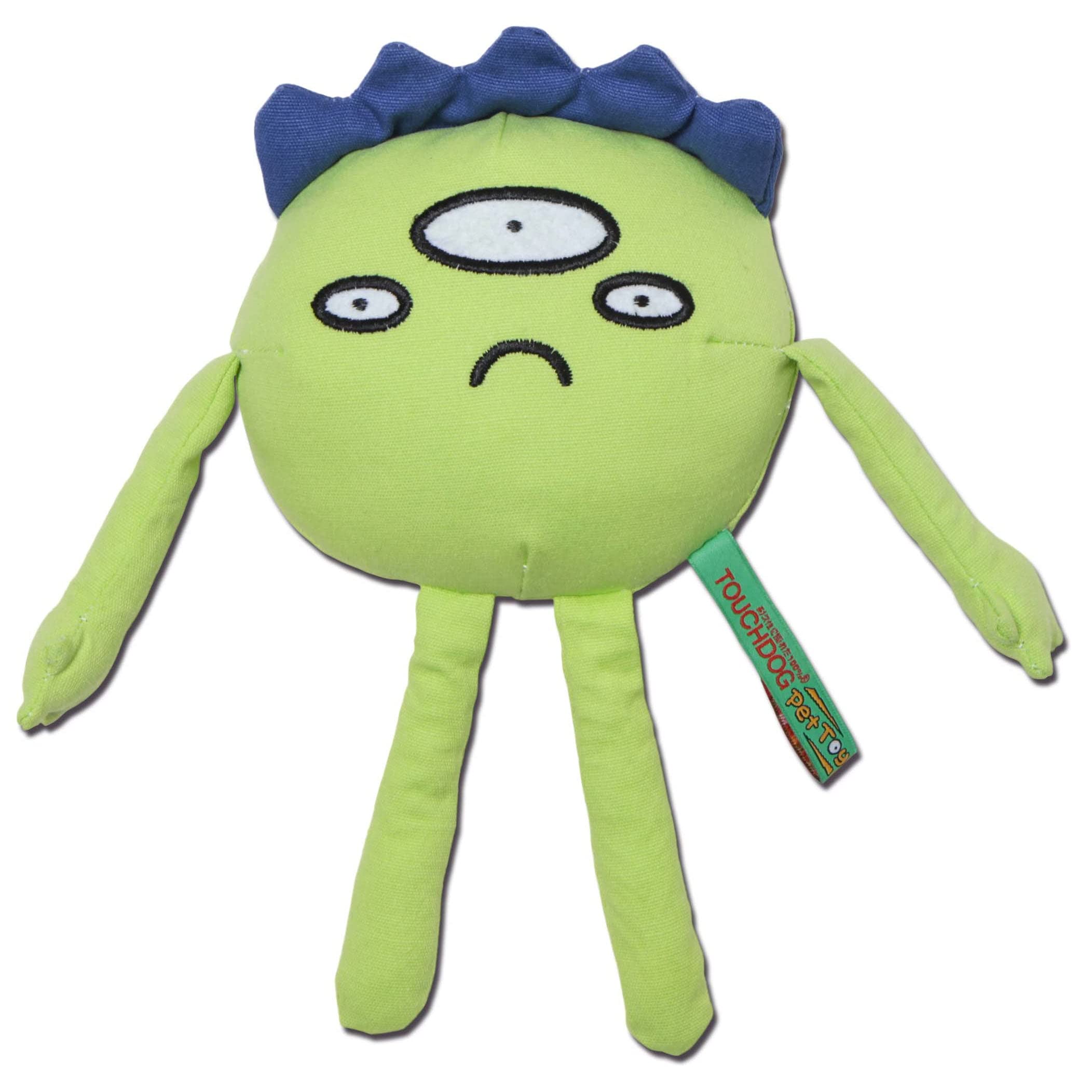 Touchdog Cartoon Alien Monster Plush Dog Toy , One Size, Green