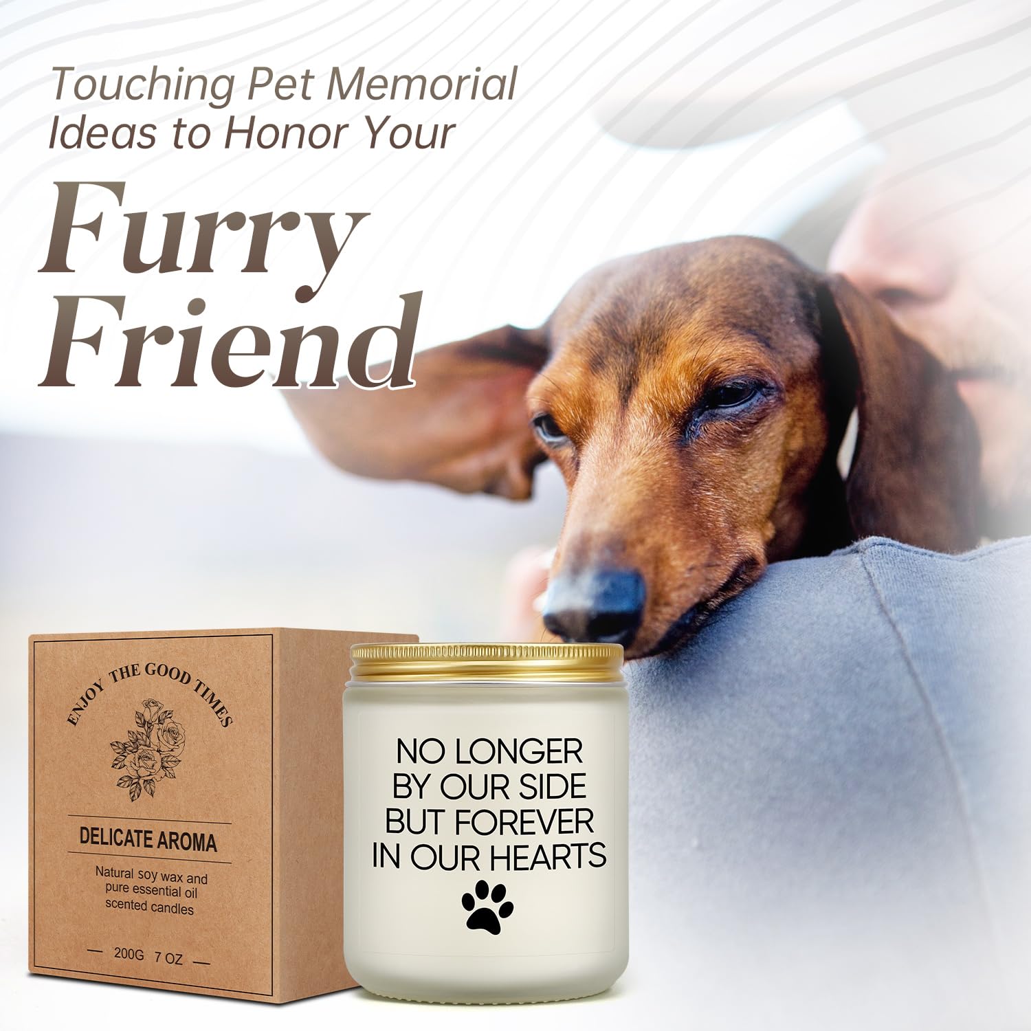 Cingue Dog Memorial Gifts For Loss Of Dog, Pet Gifts, Pets Sympathy Gift, Bereavement Remembrance Cat Candle, Passing Away Condo