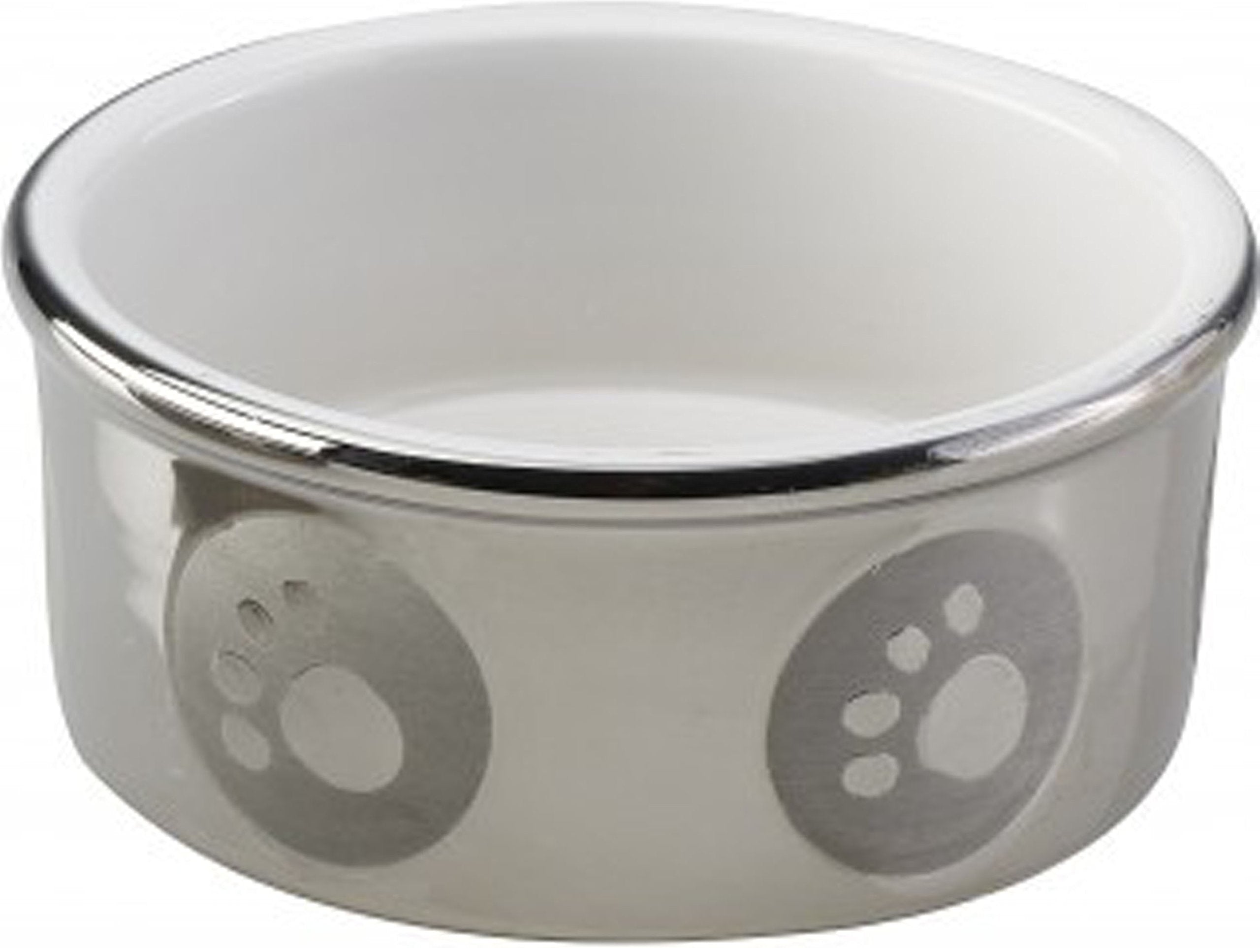 Ethical Pet Products (Spot) Dso6828 Stoneware Paw Print Dog Dish, 5-Inch, Titanium