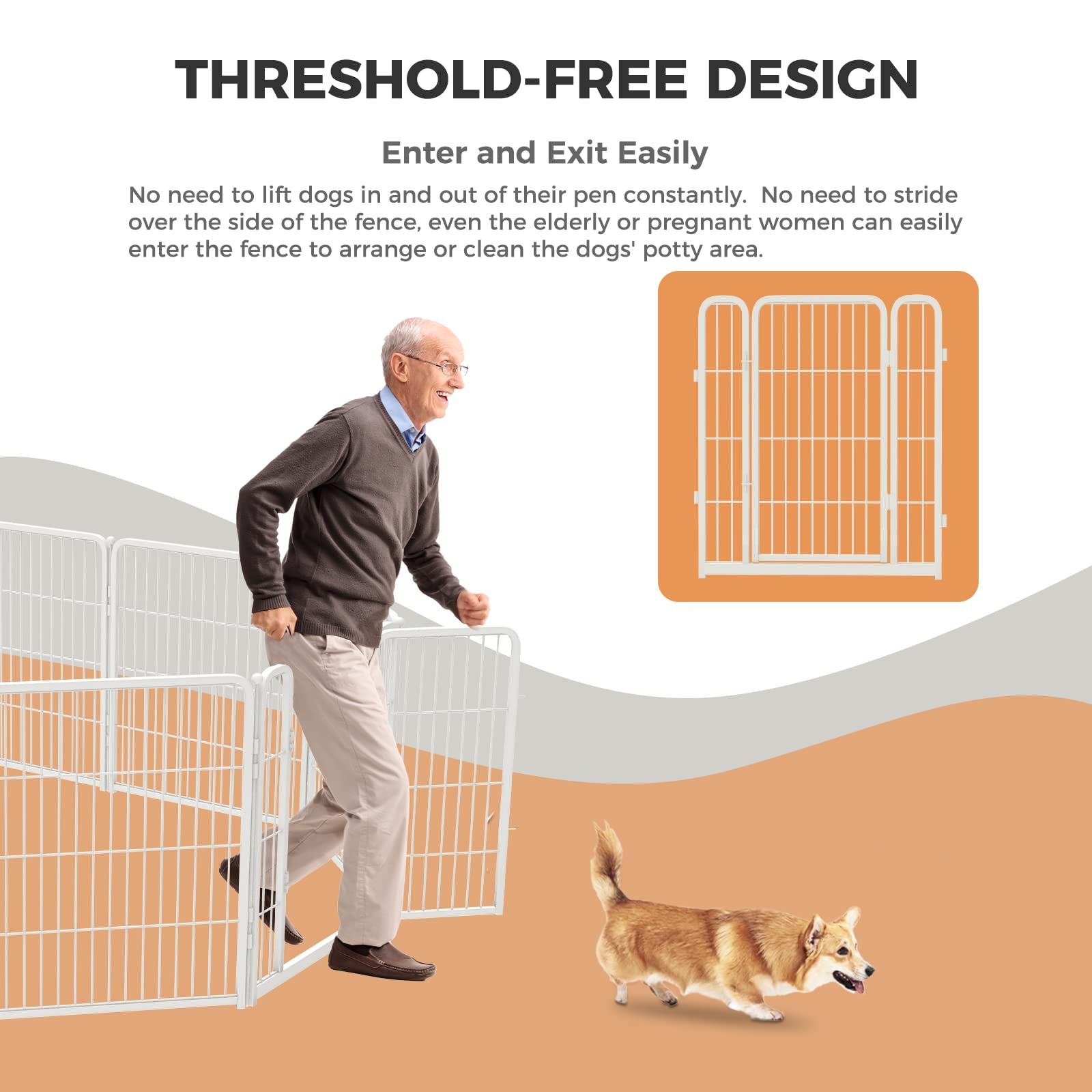 Fxw Homeplus Indoor Dog Playpen - Stress-Free And Safe Play, 32 Inch 16 Panels For Puppy And Small Dogs, White│Patented