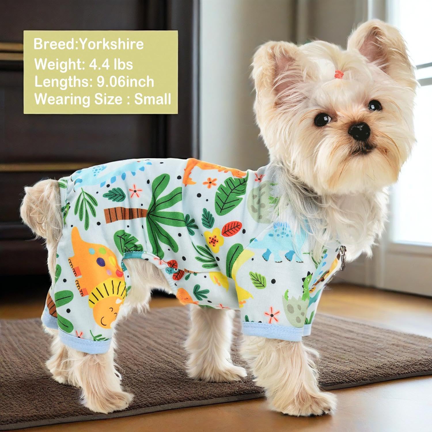 Dinosaur Dog Pajamas Soft Pet Puppy Jammies Pjs Cute Doggie Pajamas For Small Dogs Pets Clothes,Dogg Outfits For Summer Spring F