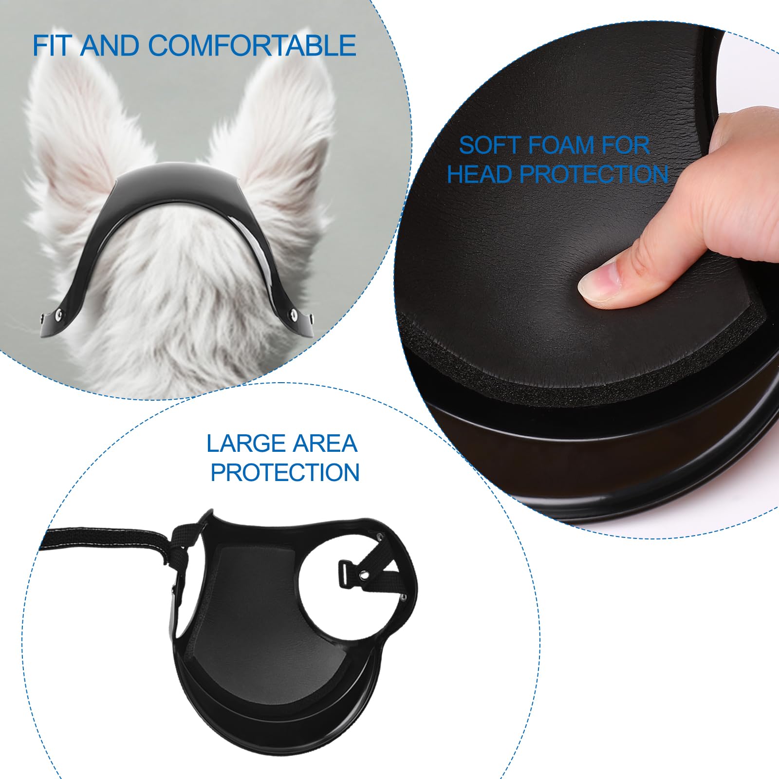 Petmolico Safety Helmets For Dogs, Dog Helmet With Ear Holes & Adjustable Strap, Dog Helmet For Small Dog For Outdoor Driving/Ri