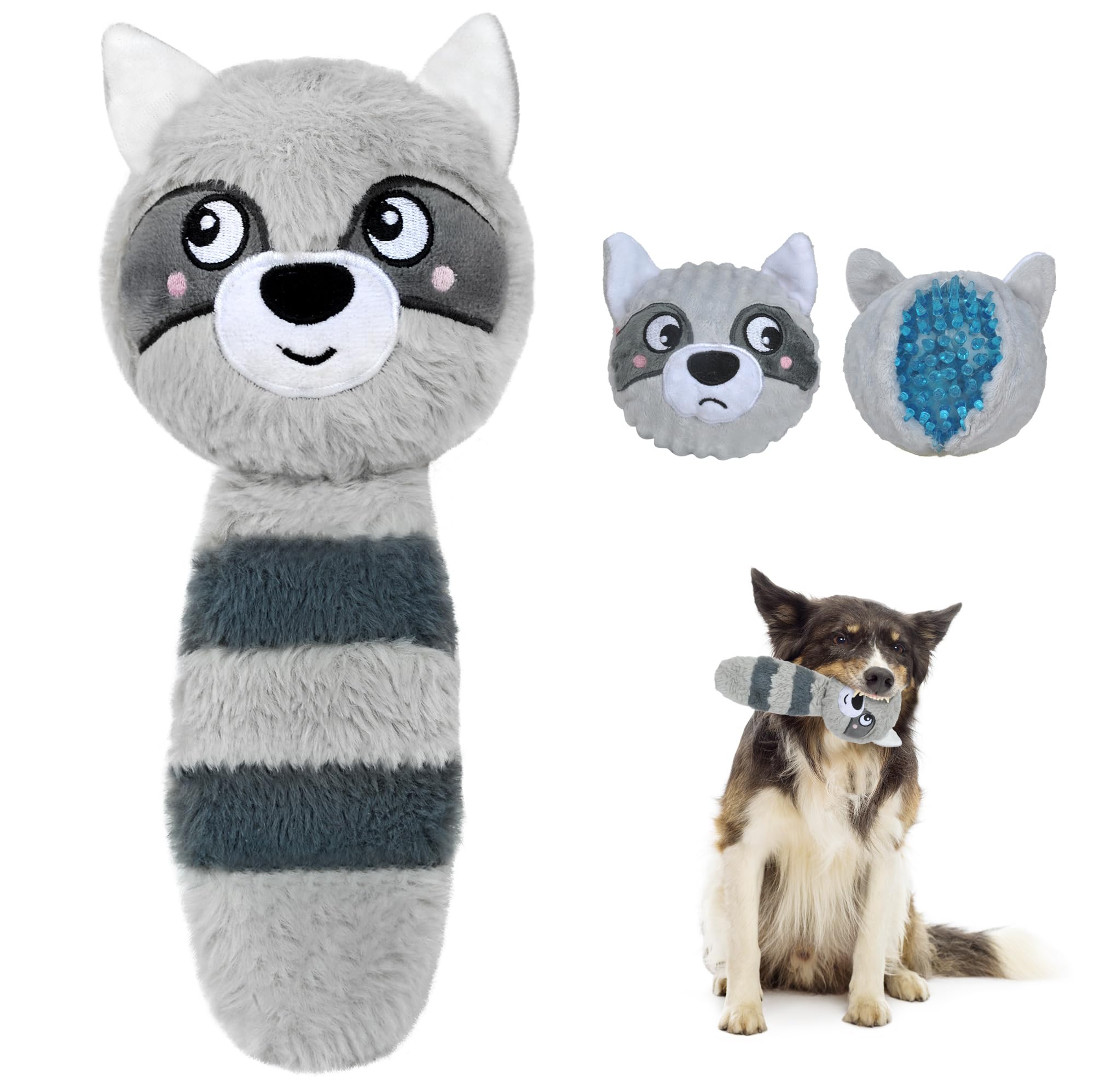 Fida Squeaky Dog Toys For Aggressive Chewers 3 In 1, Dog Chew Toys With 3 Layers,Interactive Dog Toys For Large Dogs Balls To Ke