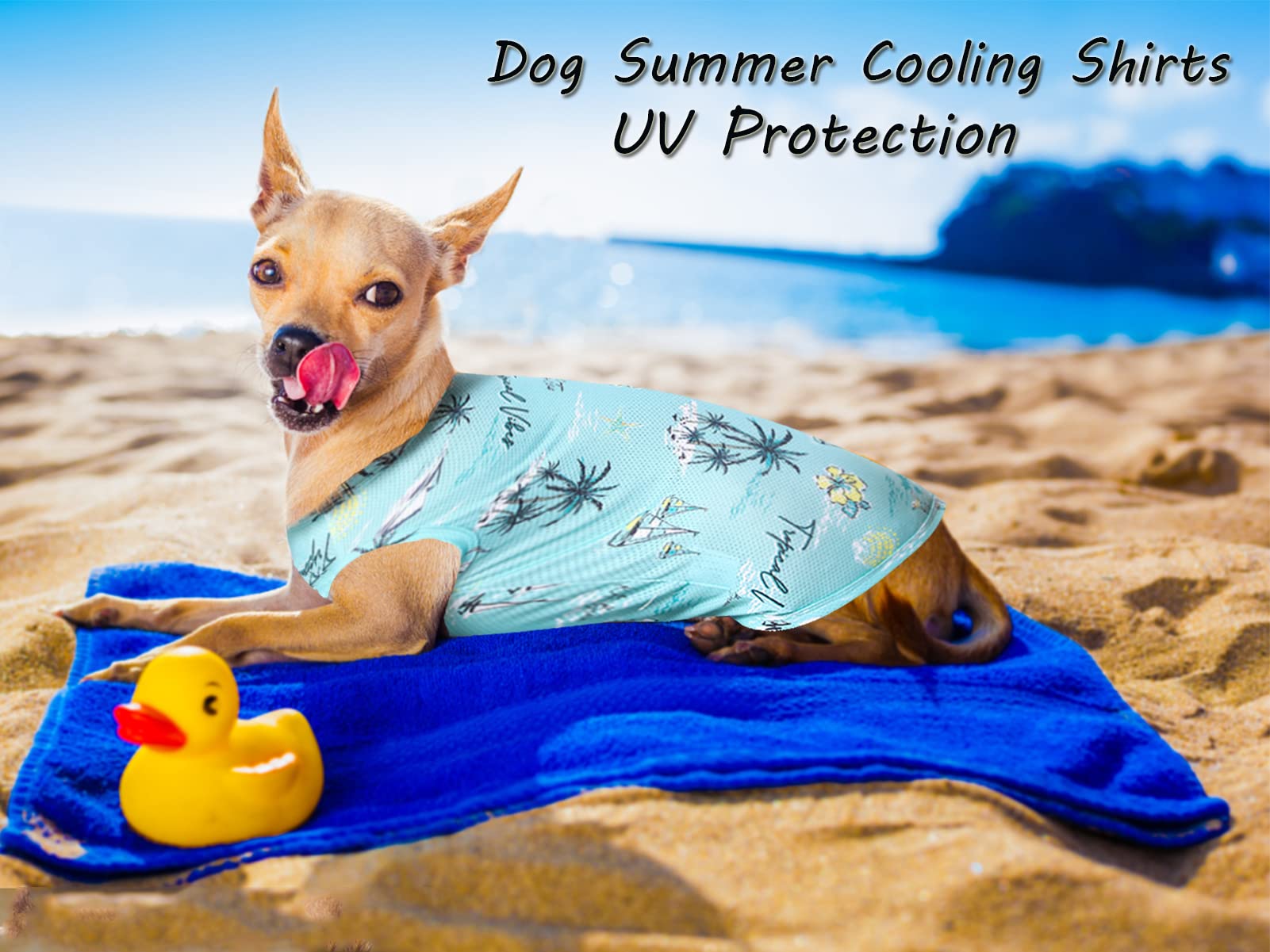Y-Blue Dog Summer Cooling Shirts,Sun Protection Quick Dry Mesh Breathable Large Uv Protection Tee-Shirt,Red+Blue L