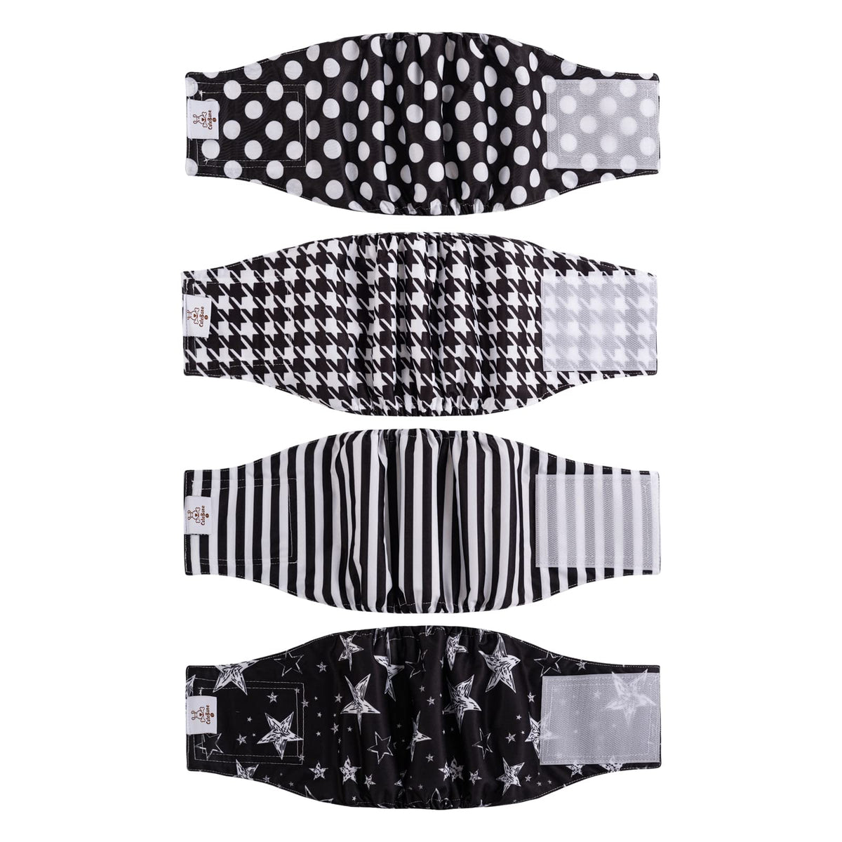 Cutebone Dog Diapers Male Small 4 Pack Classic Black Puppy Diapers Fgg01S