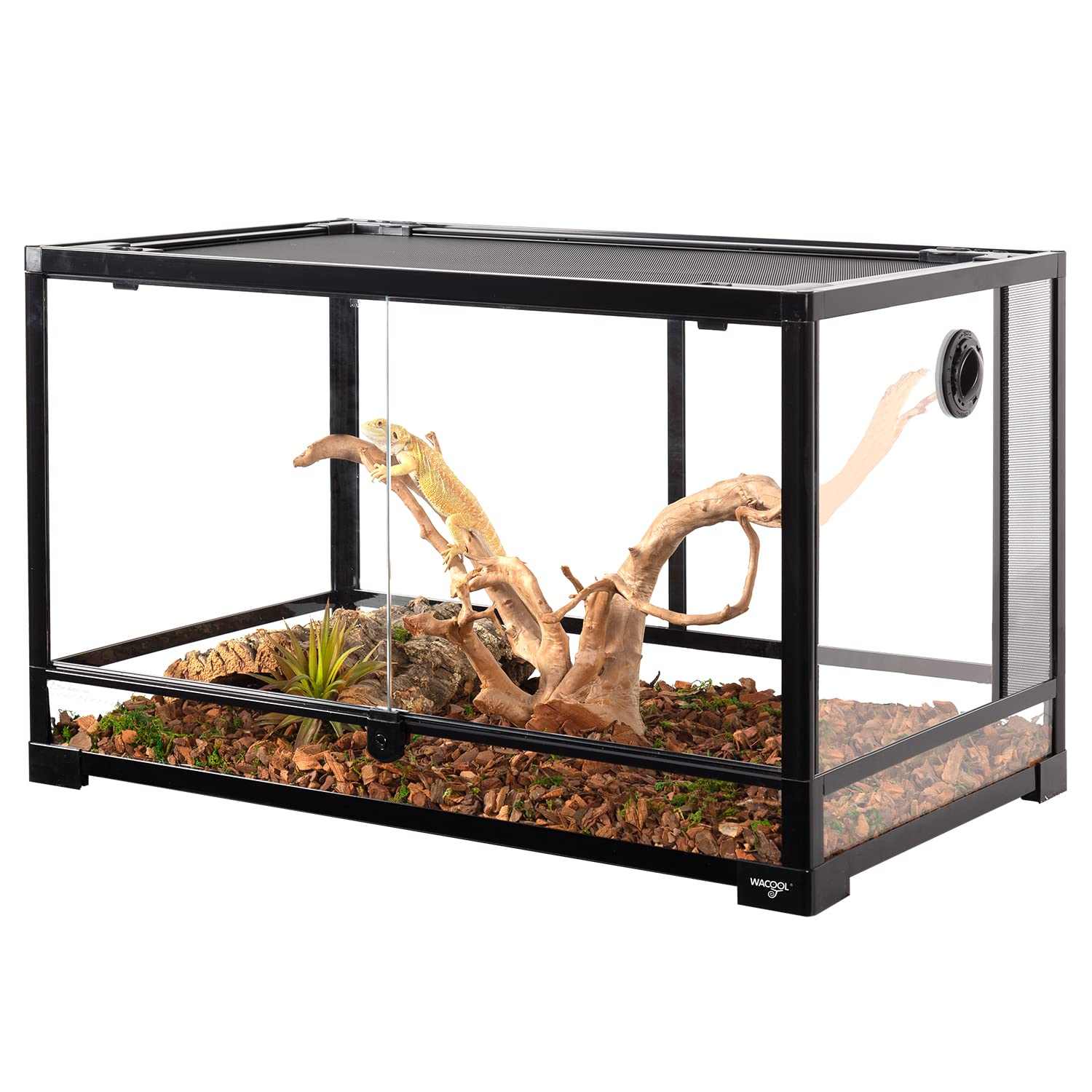 Wacool Tempered Glass 40 Gallon Reptile Tank, Front Opening Reptile Terrarium 30 X 18 X 18 For Bearded Dragon Gecko Lizard
