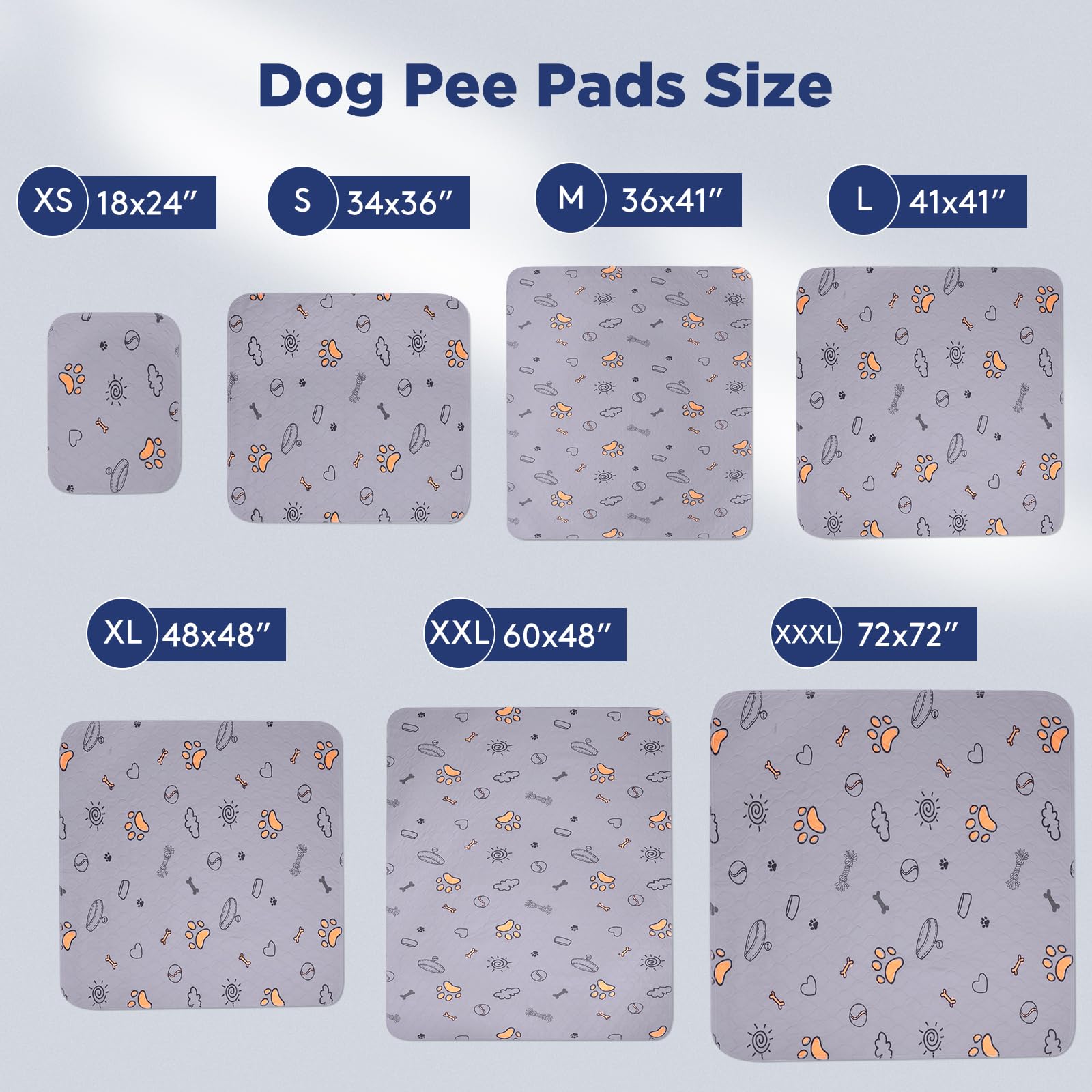 Washable Pee Pads for Dogs, 2 Pack Large 34 x36  Super Absorbent Reusable Puppy Pads Pet Training, 100% Waterproof Non-Slip Pad