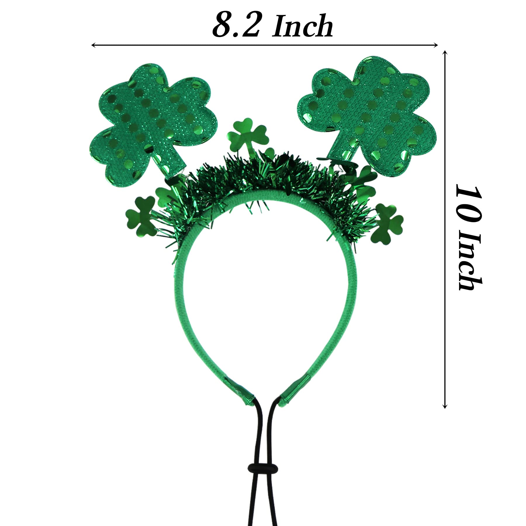 Stmk St. Patrick'S Day Dog Bandana Set, Green Plaid & Shamrock Headband, Unisex, Cotton, 30 Bandana, 8.2 X 10 Headband, Al