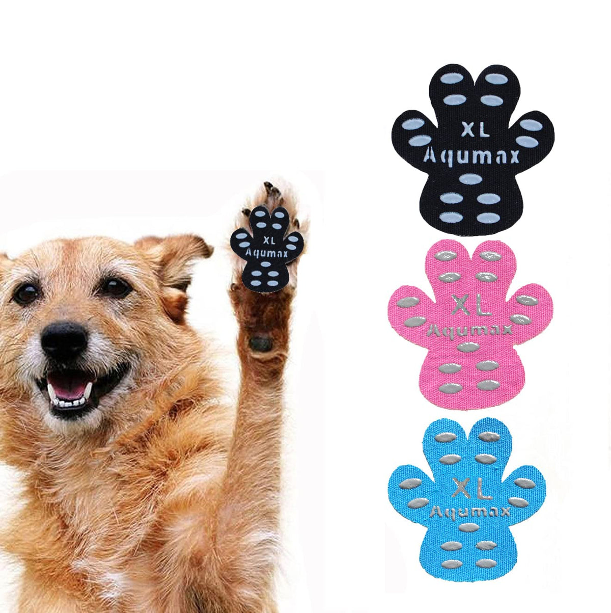 Aqumax Dog Anti Slip Paw Grips Traction Pads,Paw Protection With Stronger Adhesive, Non-Toxic,Multi-Use On Hardwood Floor Or Injuries,12 Sets-48 Pads Xl