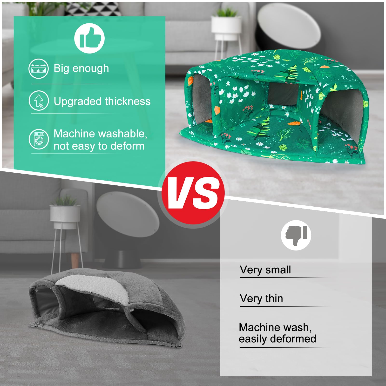 Unicorn Catcher Guinea Pig Hideout - Large Cozy Bed, Warm House, Washable Tunnel Accessories For Small Pets: Hamster, Chinchilla