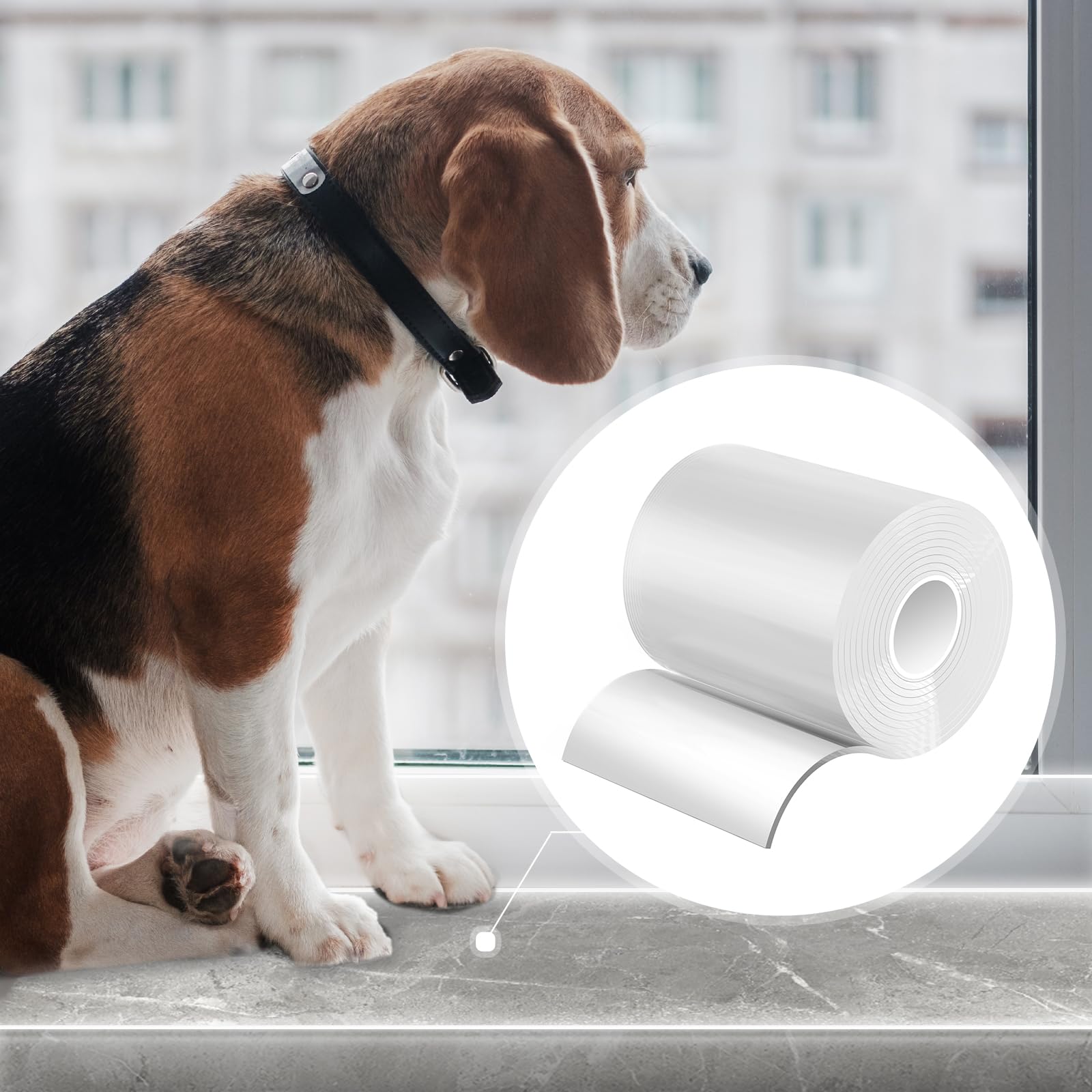 Window Sill Protector (4Inch X 6.5Ft) Cuttable Window Sill Protector,Door Protector From Dog Scratching, Protection From Dog And