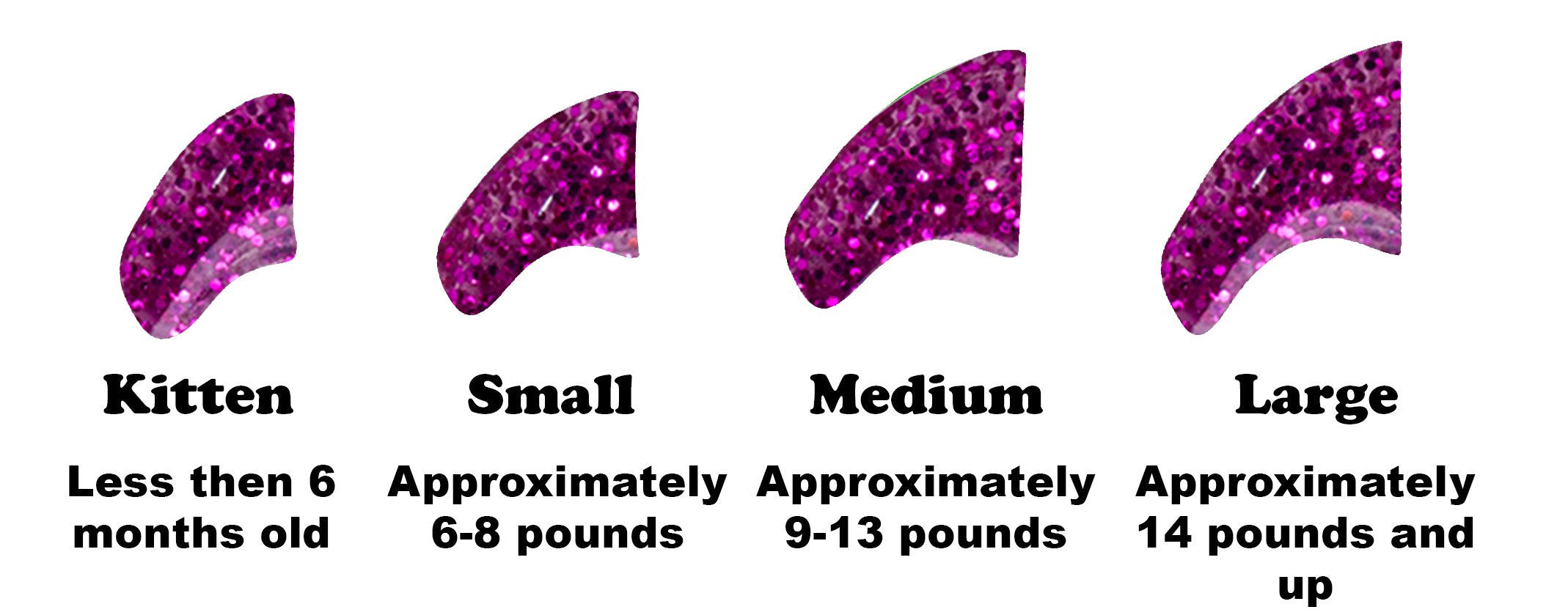 Purrdy Paws 100 Pack Soft Nail Caps For Cat Claws Royal Pink Glitter Kitten