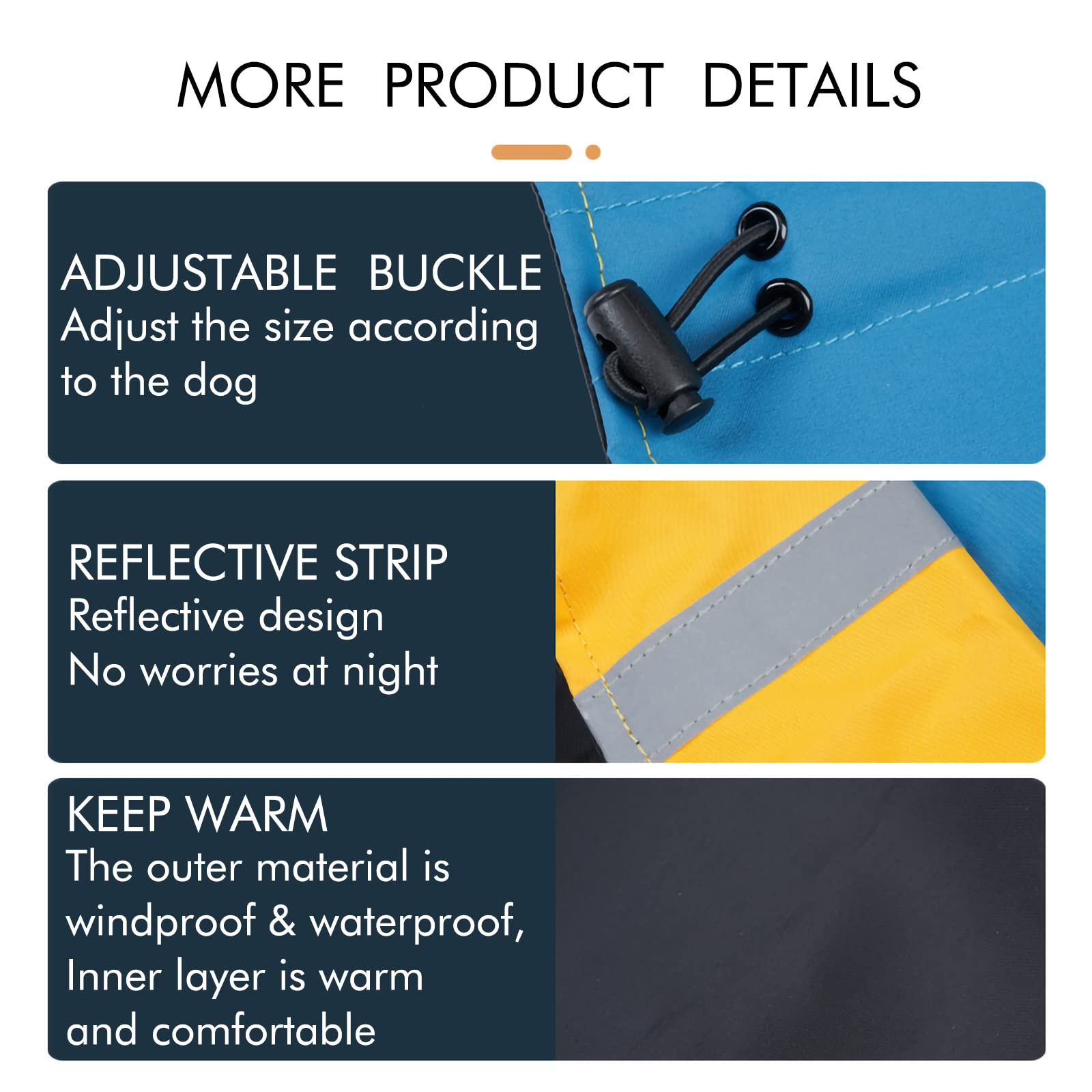 Windproof Dog Winter Jackets - Outdoor Coats With Waterproof Protection, Cold Weather Coats For Dogs, Blue Black Xxxl