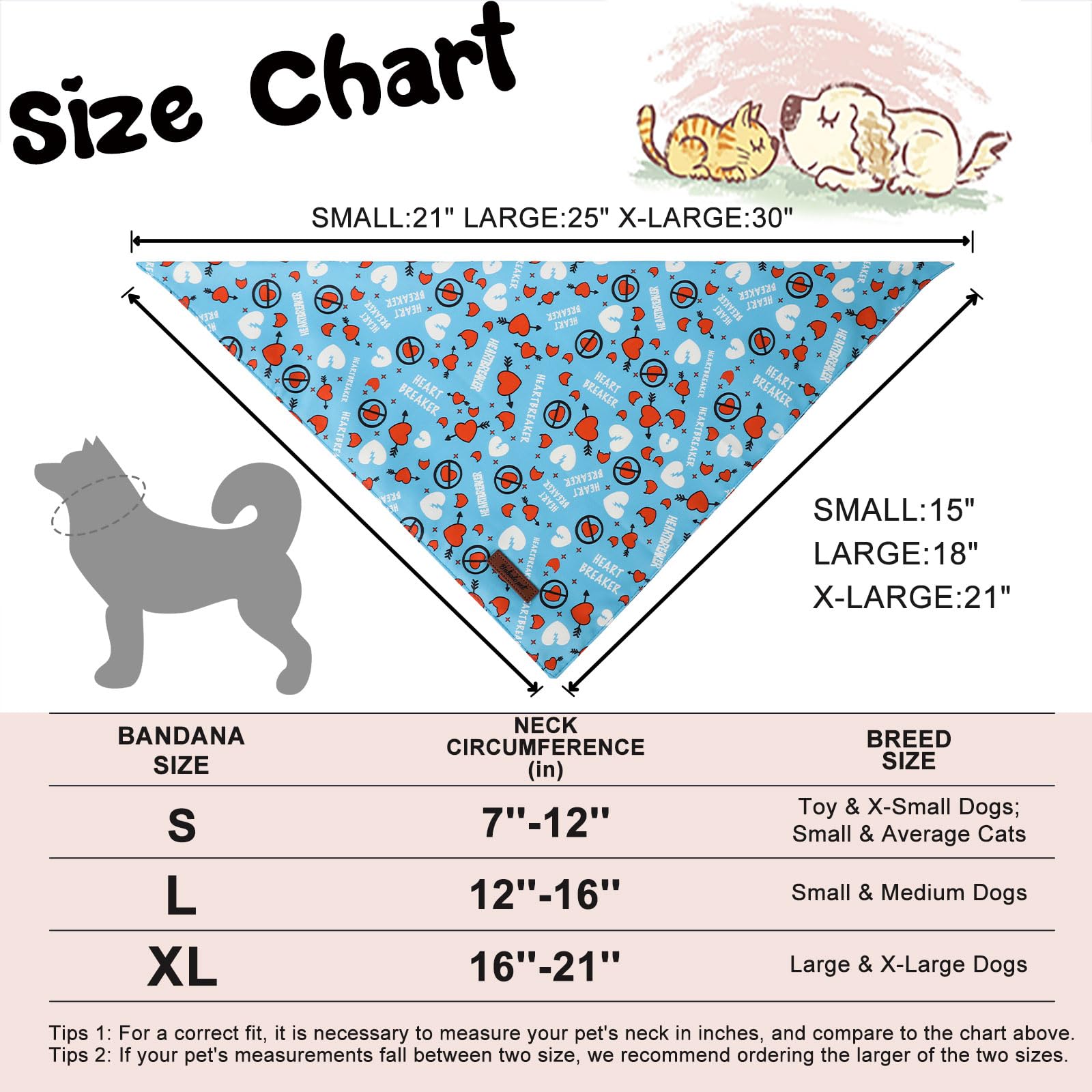 Babole Pet Valentines Dog Bandanas 2 Pack, Pink And Blue Heart Pattern Valentine Dog Scarf Bib For Boy And Girl, Cute Holiday Ba