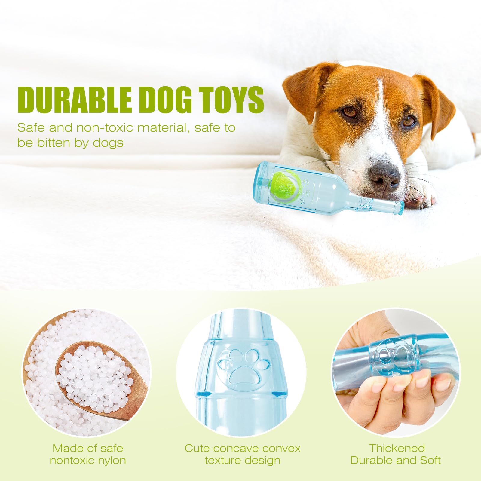 YOOGAO Pet Dog Toy, Dog Squeak Toy, Floating Dog Toy, Interactive Fetch Toy for Play and Training, Bottle Shape with Tennis Ball