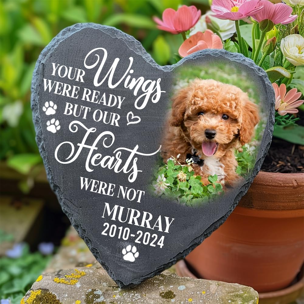 Famitrendz Personalized Dog & Cat Memorial Stones - Custom Photo Pet Memorial Gifts For Loss Of Dog Or Cat