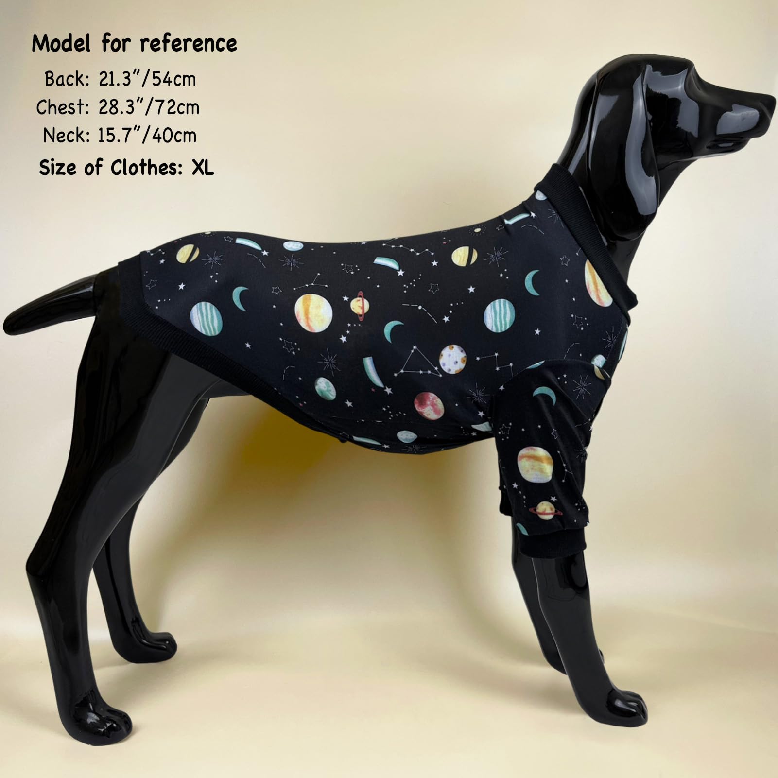 D.E.E Dog Shirt For Large Dogs Summer Cotton Dog Clothes Lightweight Tank Top Female Big (Galaxyblack, 2Xl)