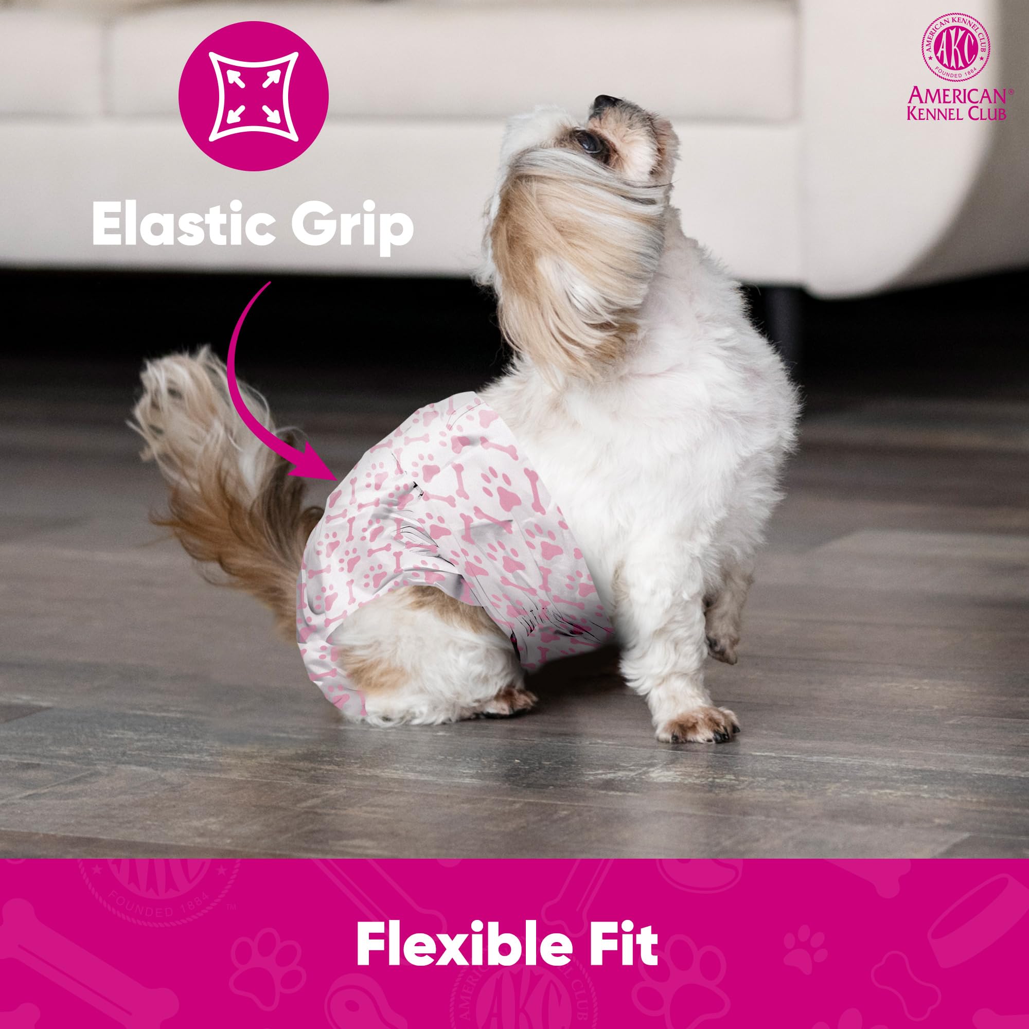 American Kennel Club Female Dog Wrap, Disposable Diapers With Wetness Indicator, Small, 50 Count