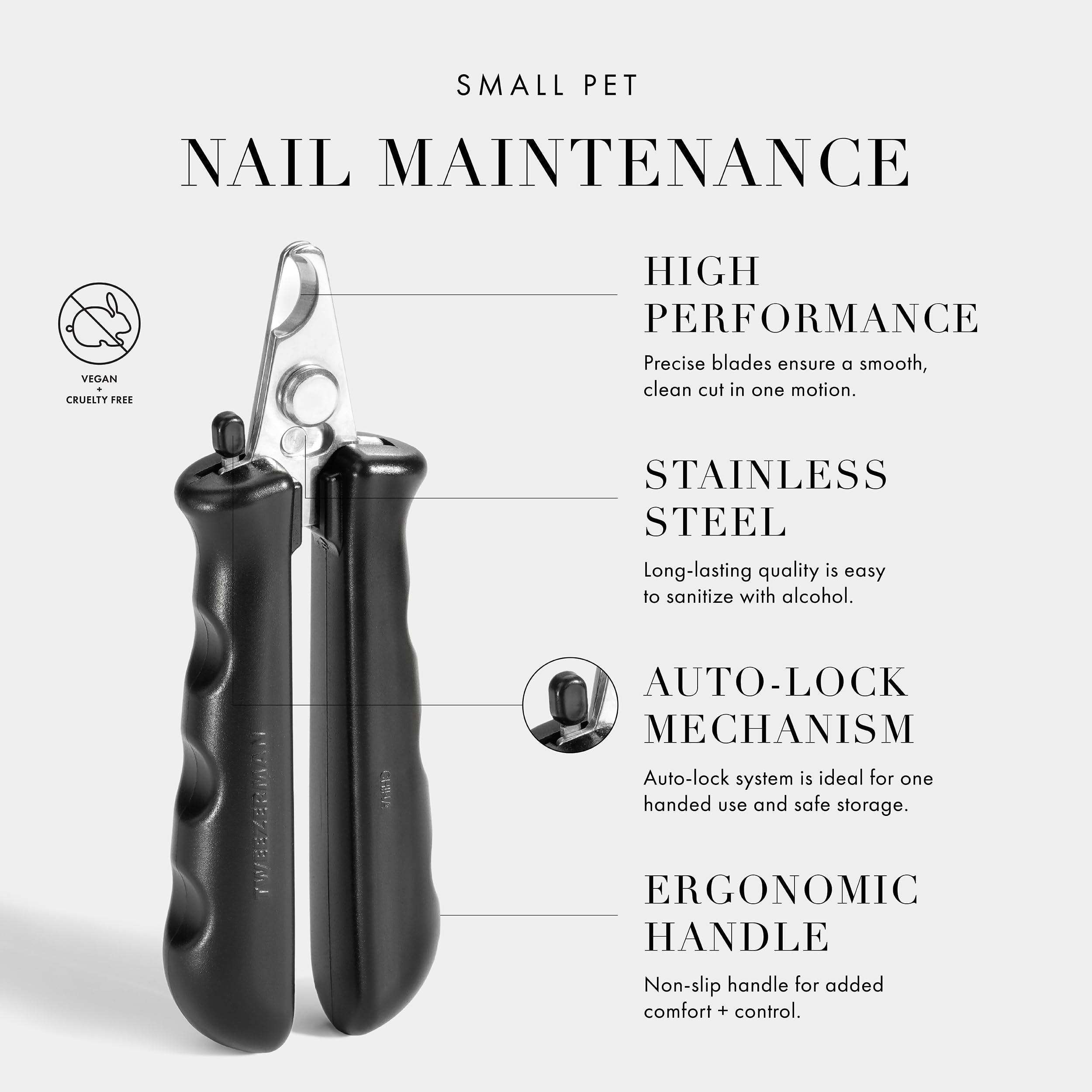 Tweezerman Small Nail Clippers For Dogs & Cats, Manual Professional Dog & Cat Nail Trimmer With Ergonomic Handle