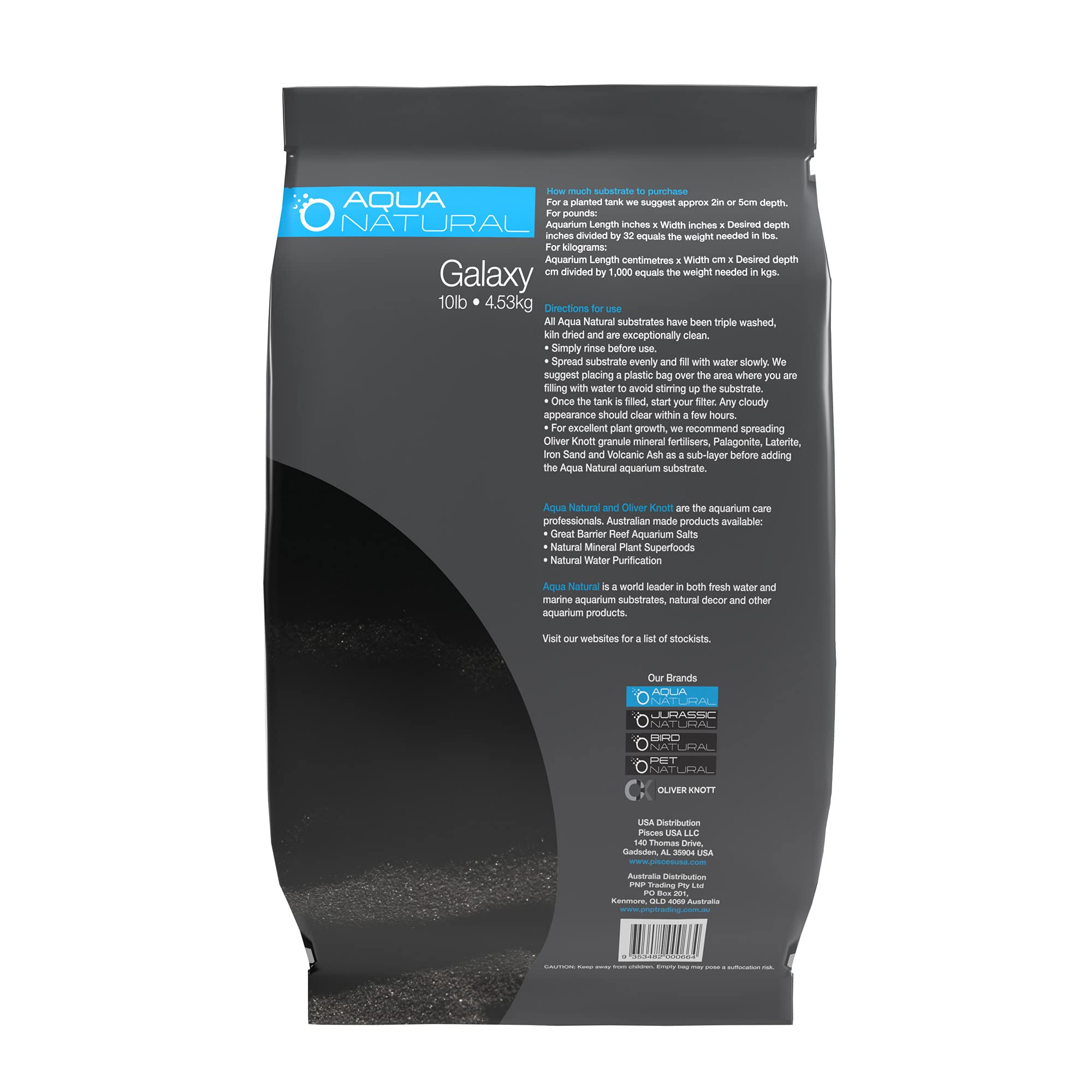 Aqua Natural Galaxy Sand 10Lb Substrate For Aquascaping, Aquariums, Vivariums And Terrariums, Black
