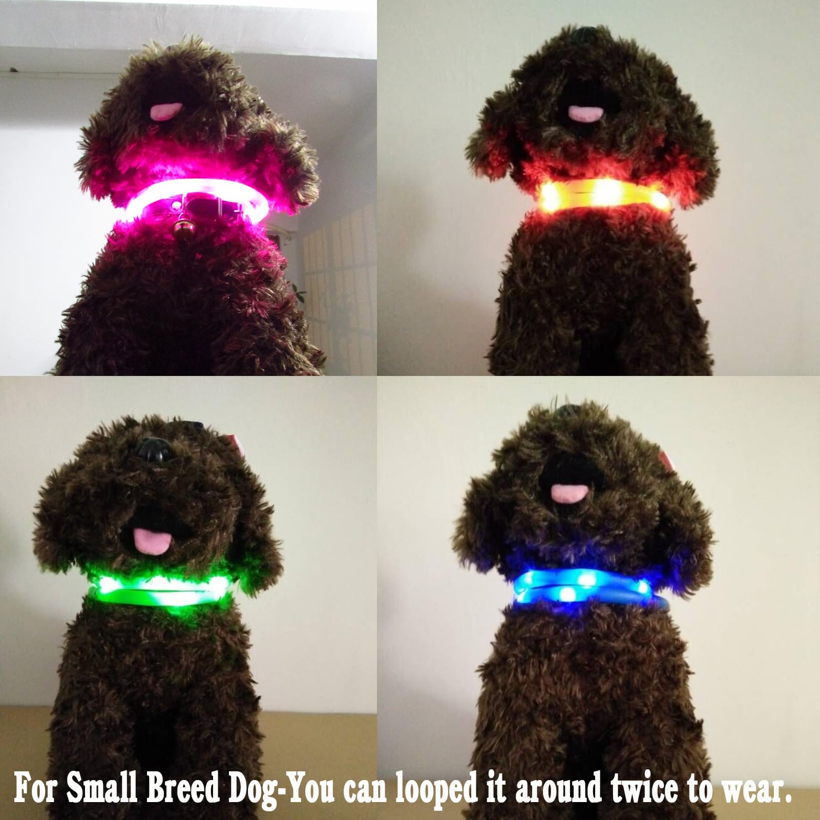 2 Pack Light Up Dog Collars With 1640 Feet Of Visibility - Brightest Glow Dog Collar Light, Rechargeable Dog Collar Light For Ni