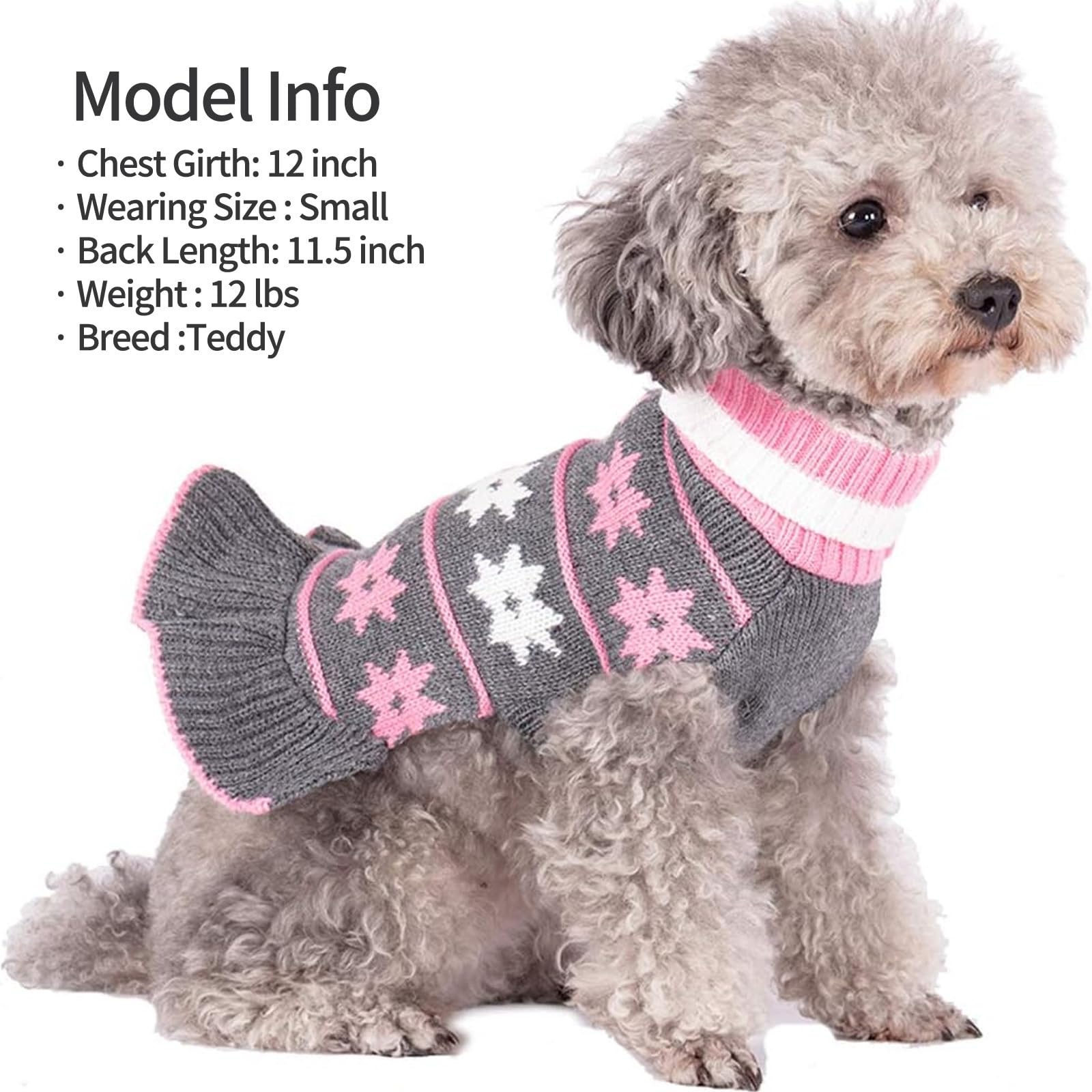 Kyeese Dog Sweater For Small Dogs Fall Winter Dog Clothes Warm Dog Coats Pullover Knit Pullover For Girl Dog Sweater With Classi