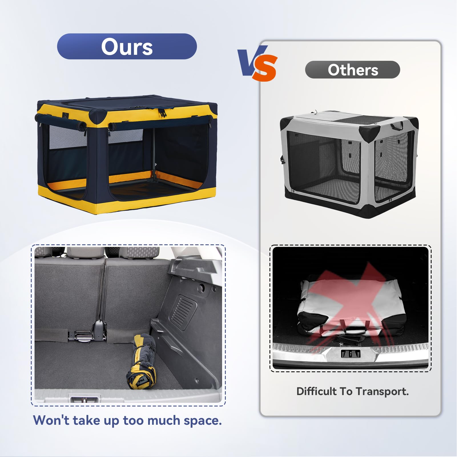 A4Pet Portable Dog Crate, Soft Sided Dog Crate - 36 Inch Adjustable Stainless Steel Framelightweight, Durable And Collapsible Cr