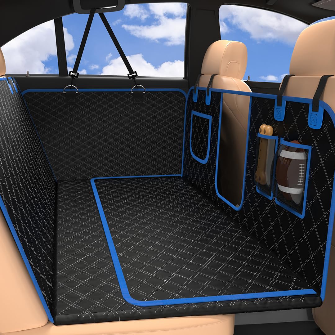 Svopes Back Seat Extender For Pets - Waterproof & Anti-Scratch Dog Car Seat Cover - Mesh Window Backseat Cover For Truck Suv, L,
