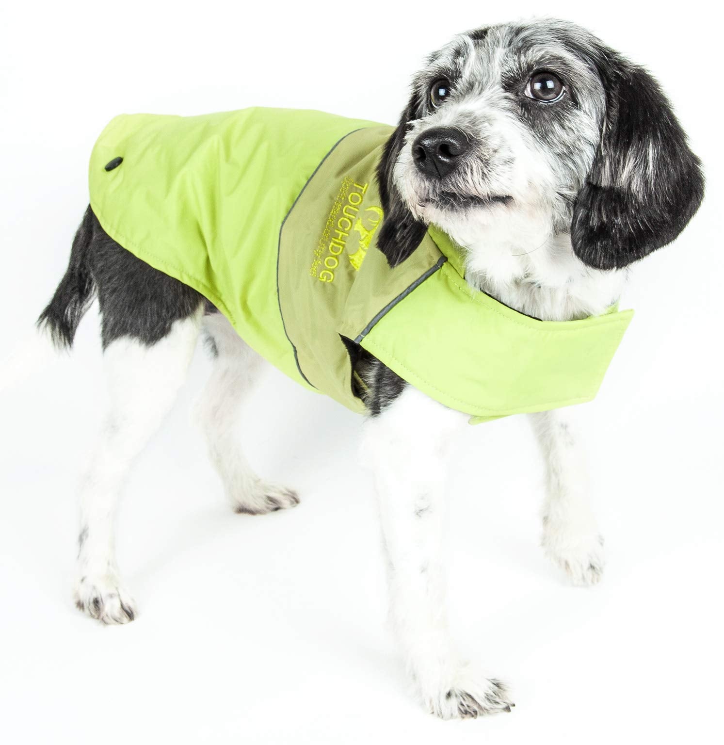 Touchdog Lighteningshield Waterproof 2In1 With Removable Polar Fleece Lining Pet Dog Coat Jacket W/ Blackshark Technology, 