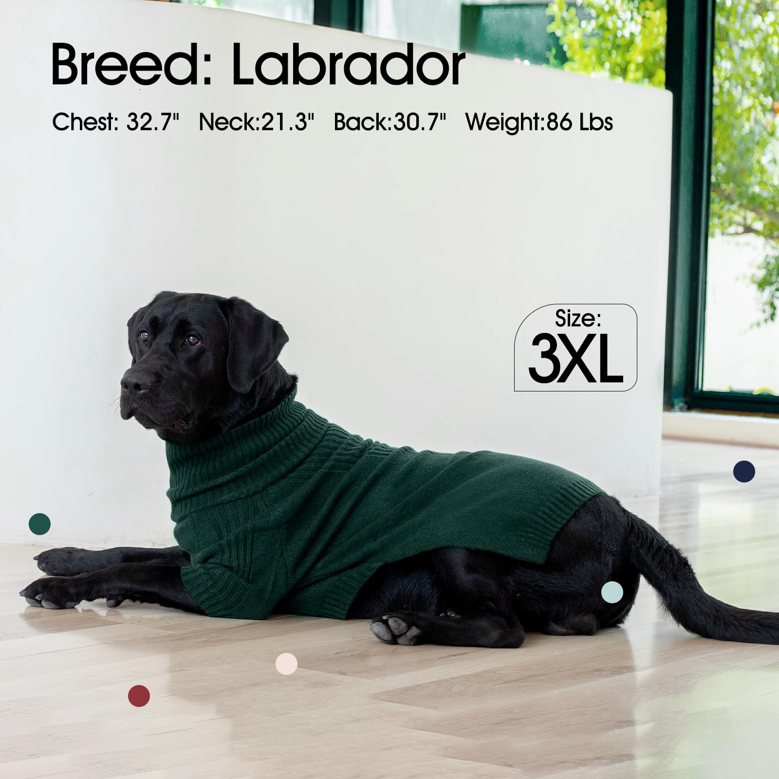 Iecoii Xxl Dog Sweater,Knit Big Dog Sweater Christmas,Pet Turtleneck Doggy Sweatshirt For Extra Large Dogs Boy Girl,Large Size D